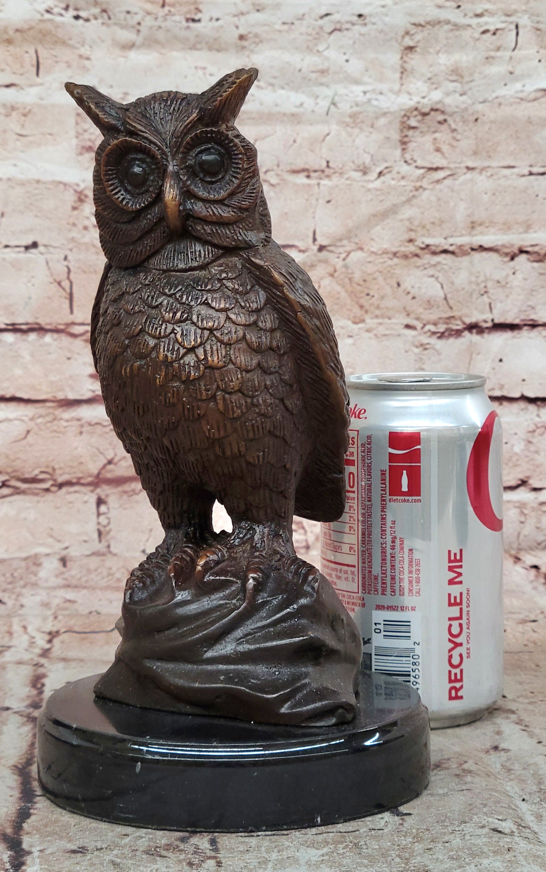 An Enchanting Solid Bronze Owl By Nardini With A Lovey Patina Lost Wax Method NR