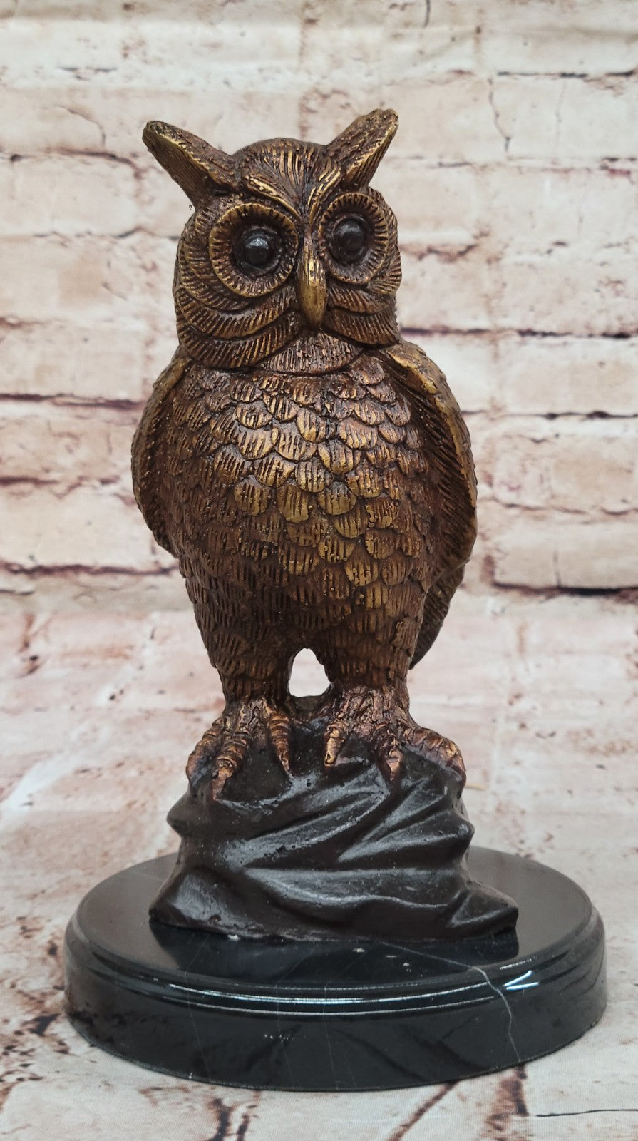 An Enchanting Solid Bronze Owl By Nardini With A Lovey Patina Lost Wax Method NR