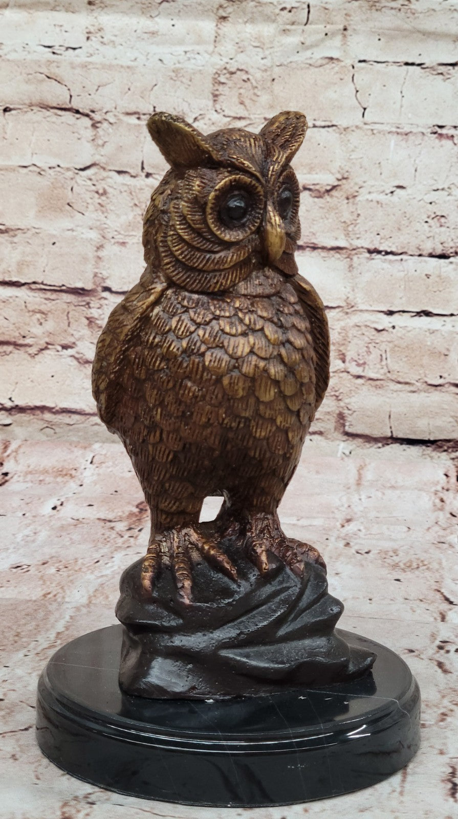 An Enchanting Solid Bronze Owl By Nardini With A Lovey Patina Lost Wax Method NR