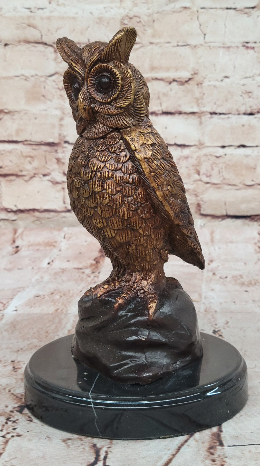 An Enchanting Solid Bronze Owl By Nardini With A Lovey Patina Lost Wax Method NR