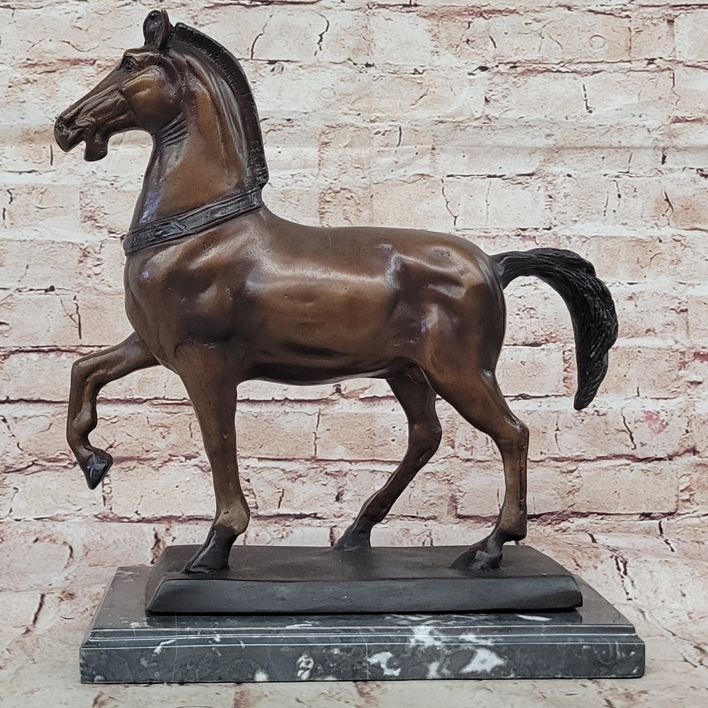 Large Bronze Stallion Sculpture Statue Horse by Moigniez Hot Cast Artwork Decor