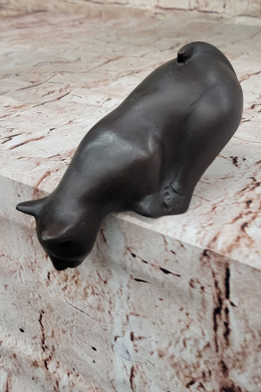 Cat Kitty Feline Lover Collector Bookend Bronze Sculpture Classic Modern Artwork