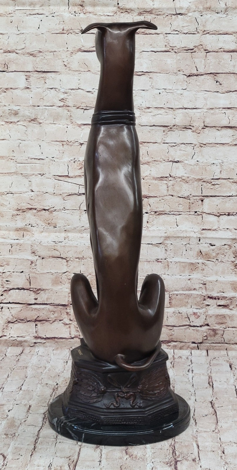 31" Tall Italian Greyhound with Special Patina Bronze Artwork Sculpture Animal