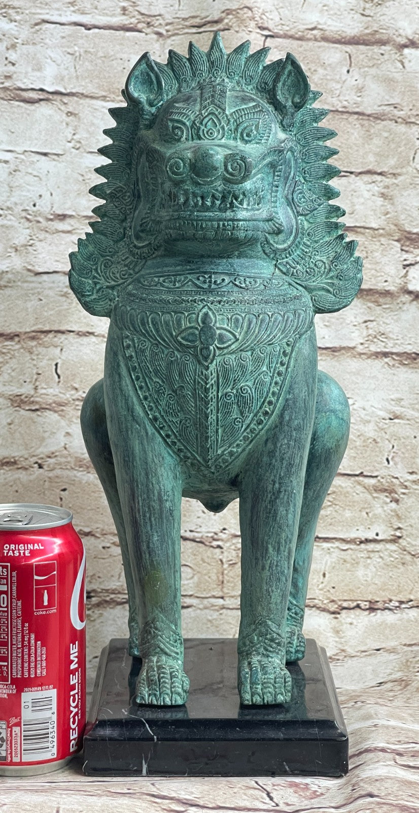 Art Figurine Deco Bronze Copper Hot Cast Foo Dog Lion Statue Artwork Sculpture