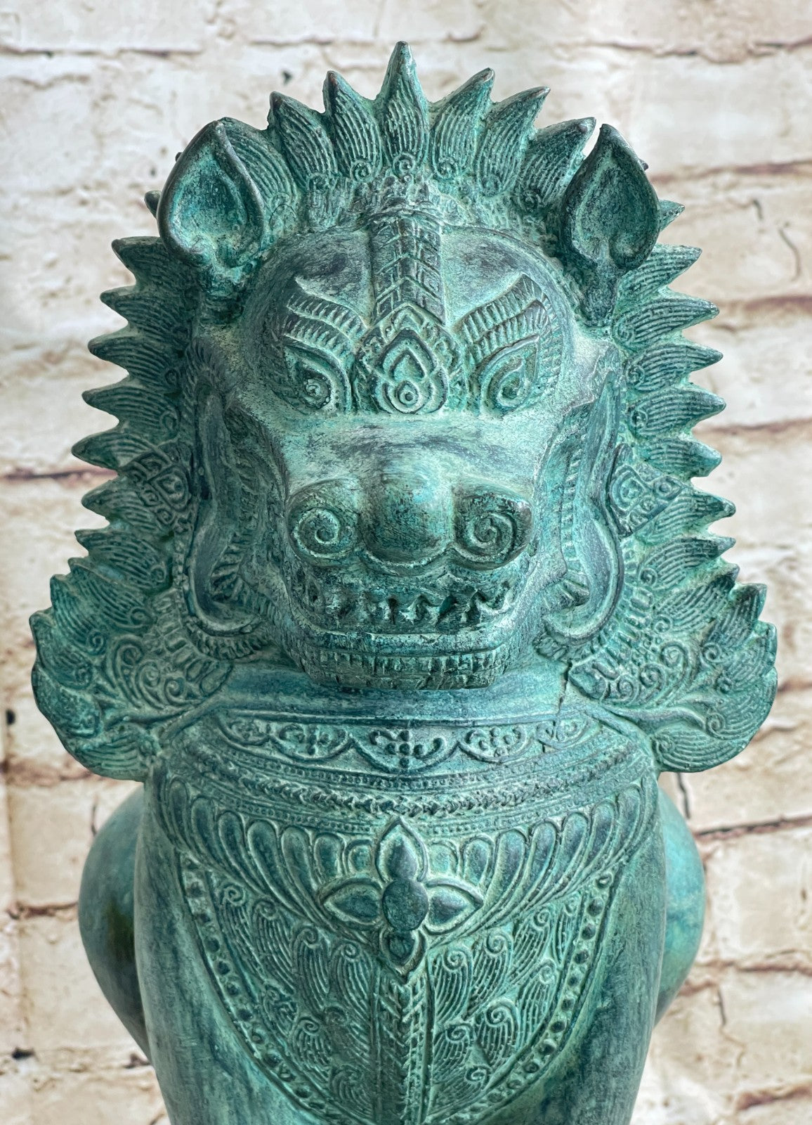 Art Figurine Deco Bronze Copper Hot Cast Foo Dog Lion Statue Artwork Sculpture