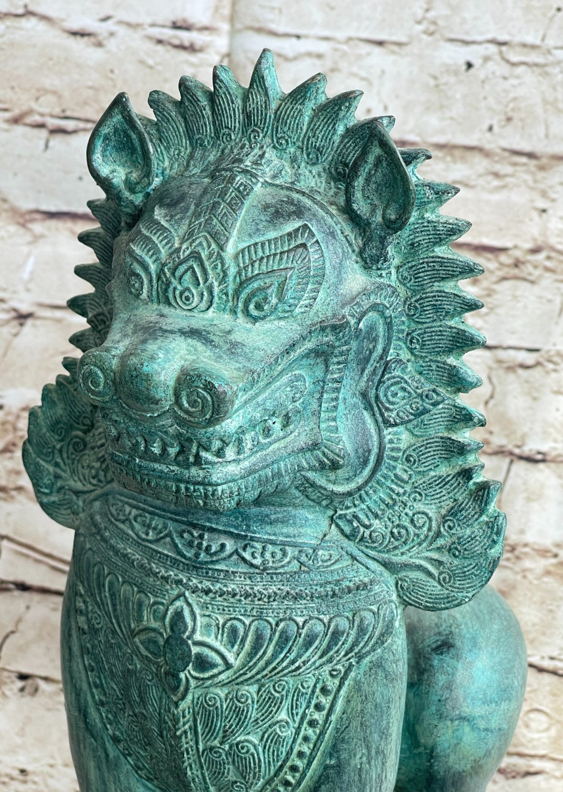 Art Figurine Deco Bronze Copper Hot Cast Foo Dog Lion Statue Artwork Sculpture