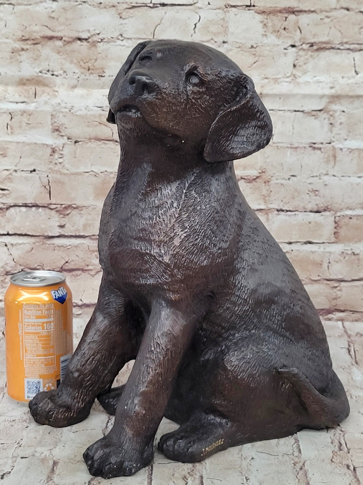 J. Moigniez Bronze Dog Sculpture: Jack Russell Puppy Figurine Home Decor