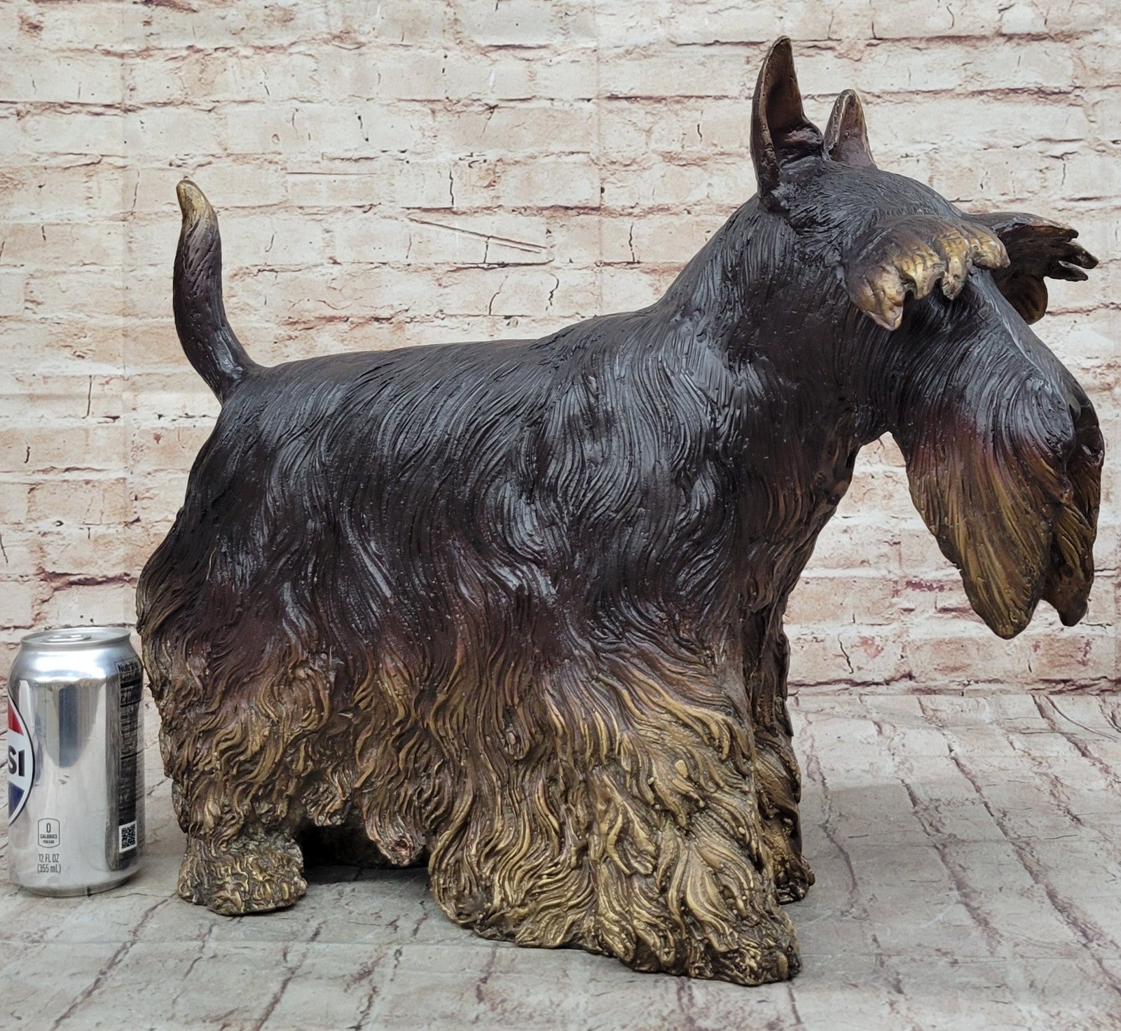 LARGE MOIGNIEZ FRENCH 100% BRONZE SCOTTISH TERRIER IN STANDING POSE FIGURINE