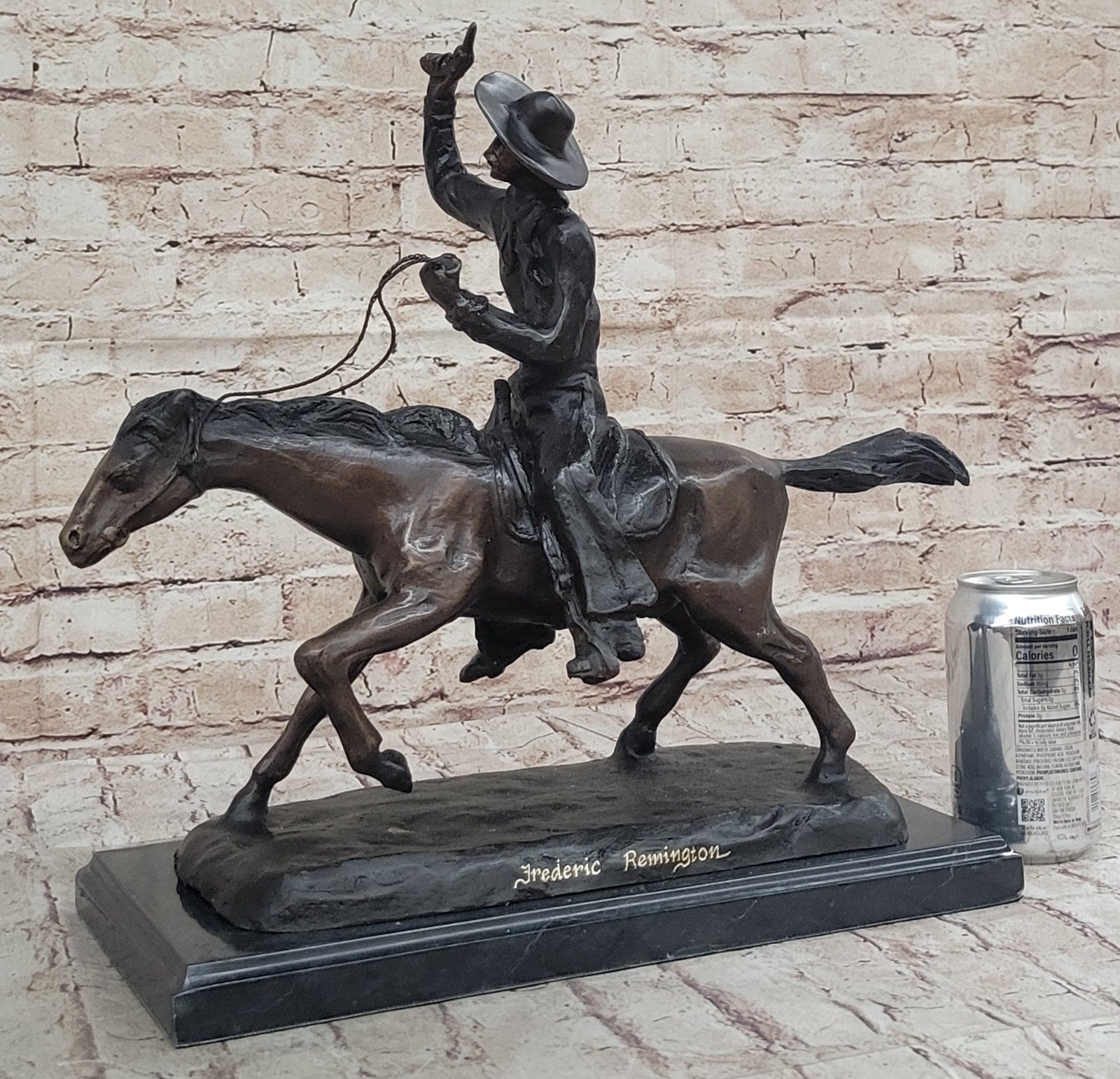 Wild American Classic West Cowboy By Remington Bronze Sculpture Statue Figurine