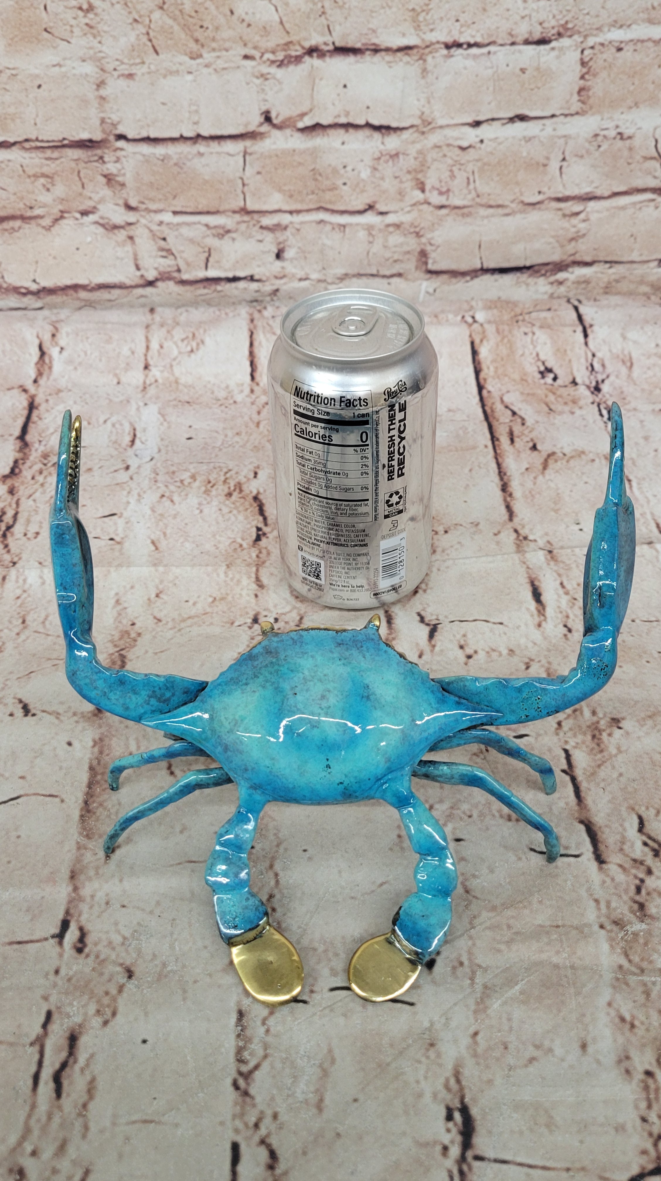 Vintage Metal Bronze European Articulated Crab Signed Marius Handcrafted Figure