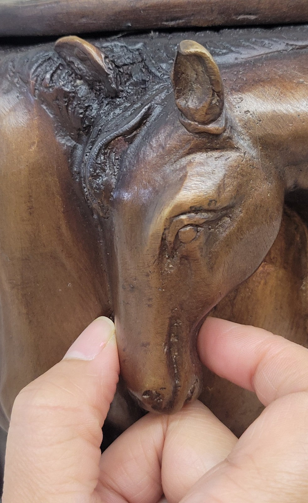 Elegant Bronze Urn Statue Sculpture Hand Made Horses Classical Art Deco Sale
