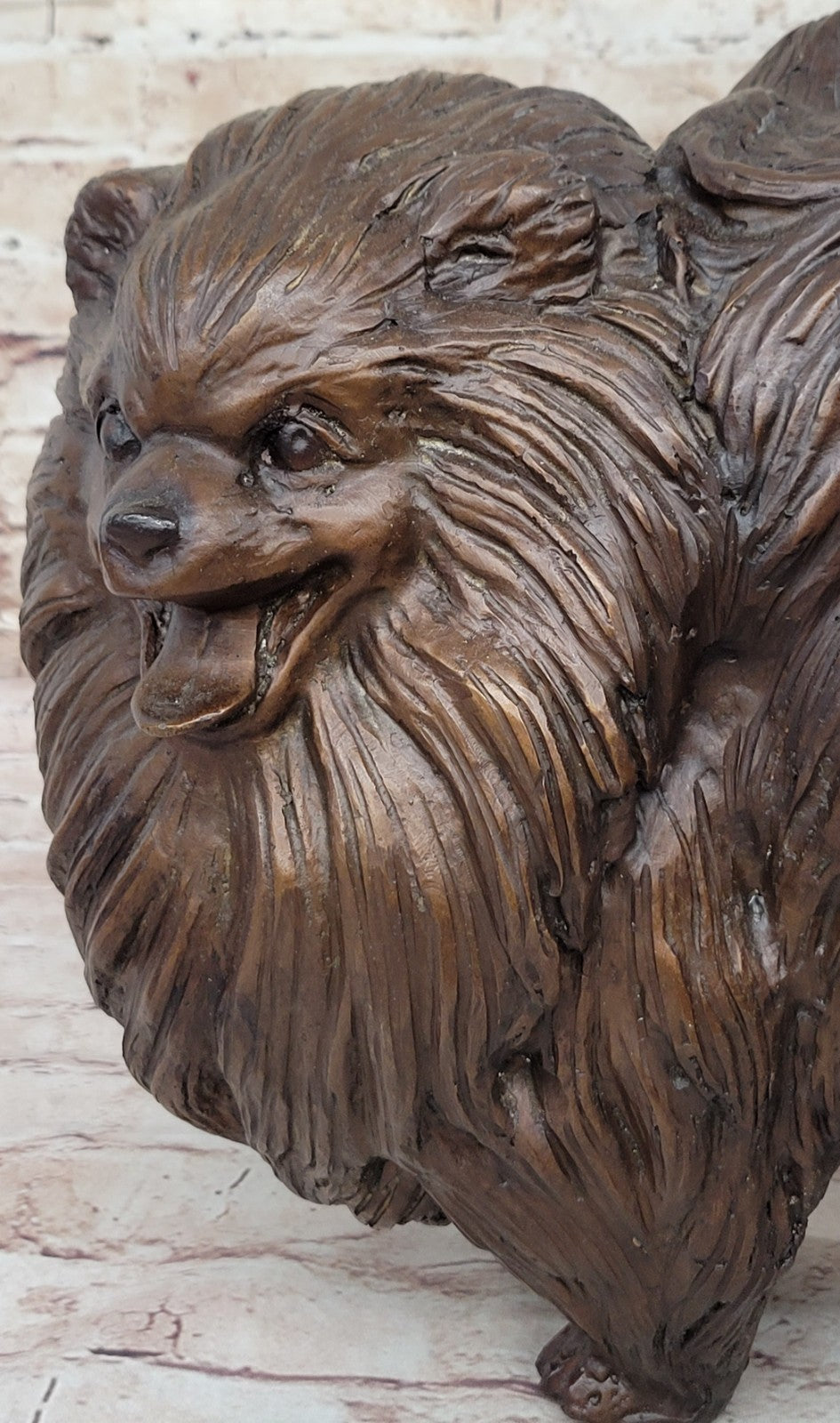Pomeranian dog - a Extra Large statuette of bronze, metal figurine sculpture Art