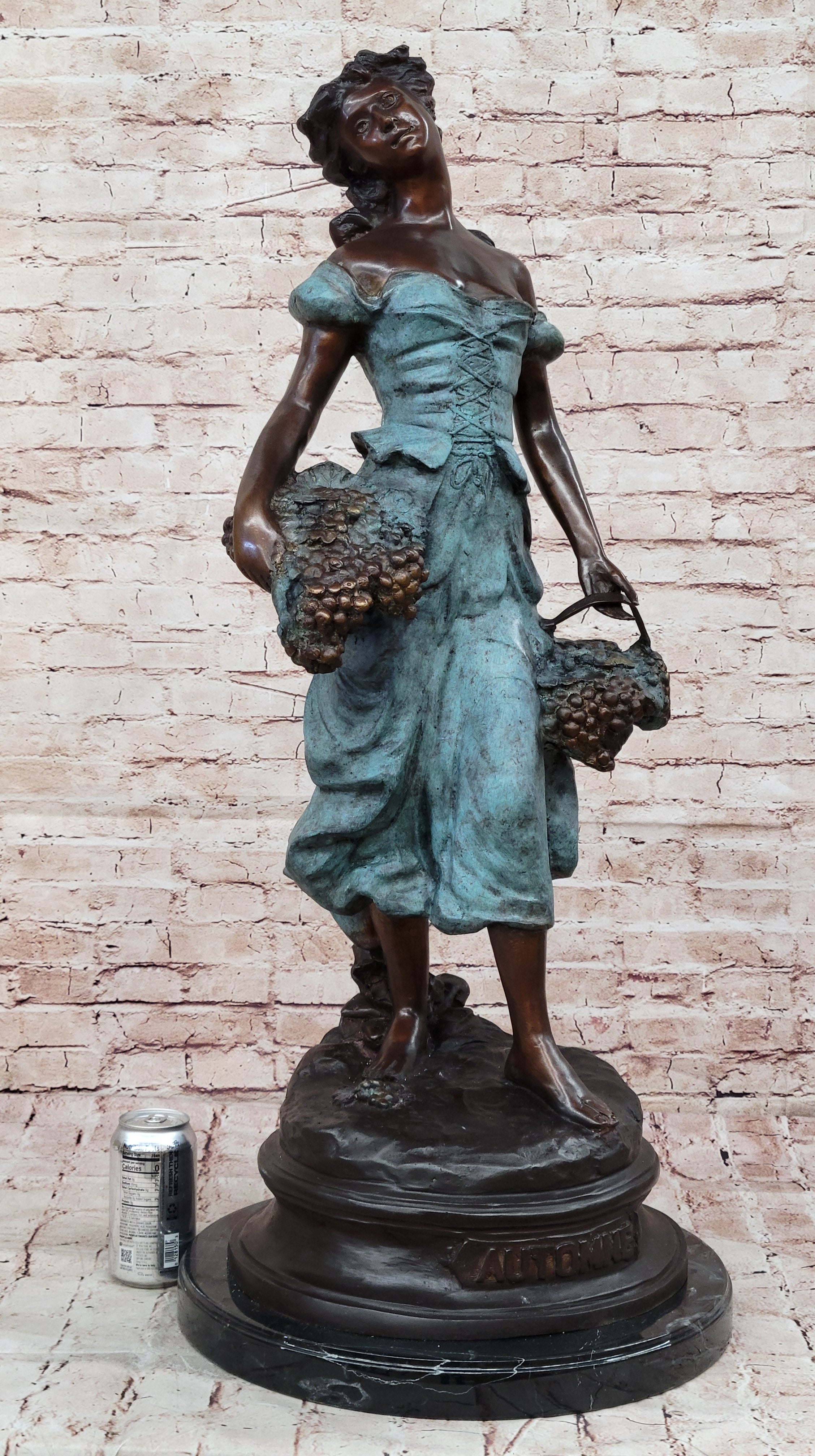 Extra Large Bacchante Grape Goddess Bronze Statue Hot Cast Artwork