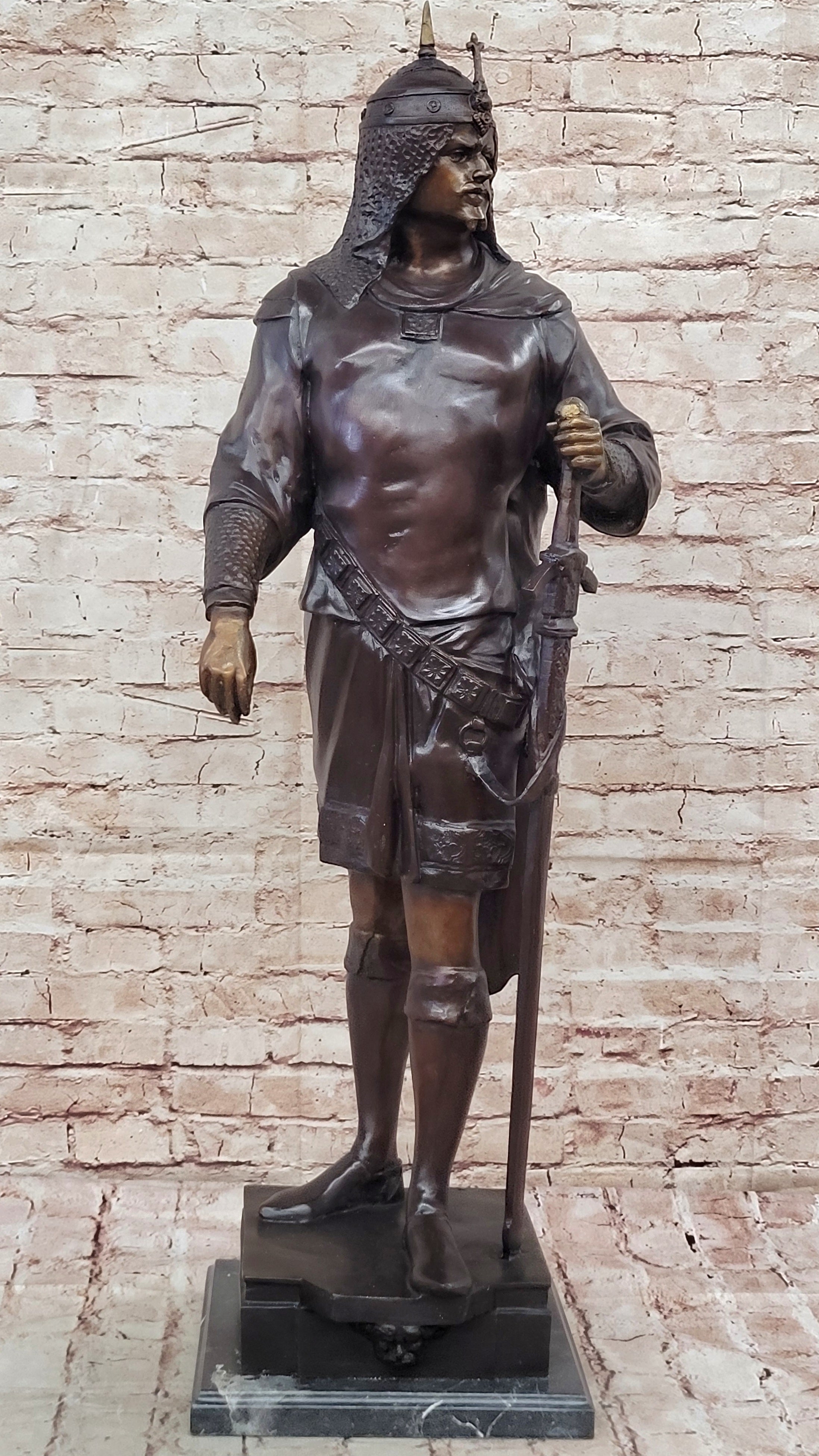 Art Deco Style Persian King Massive Bronze Sculpture Han Made Hot Cast Statue