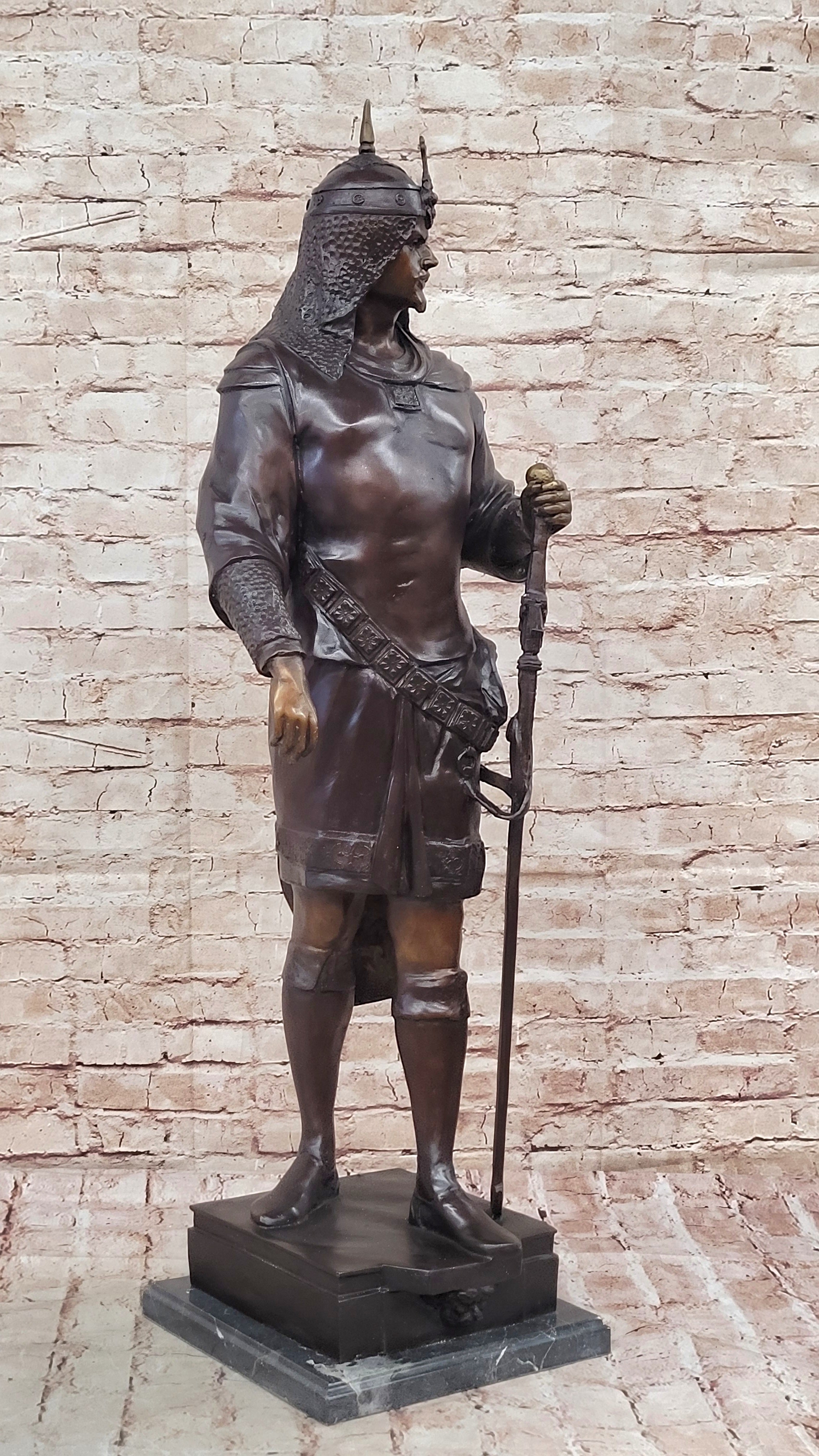 Art Deco Style Persian King Massive Bronze Sculpture Han Made Hot Cast Statue