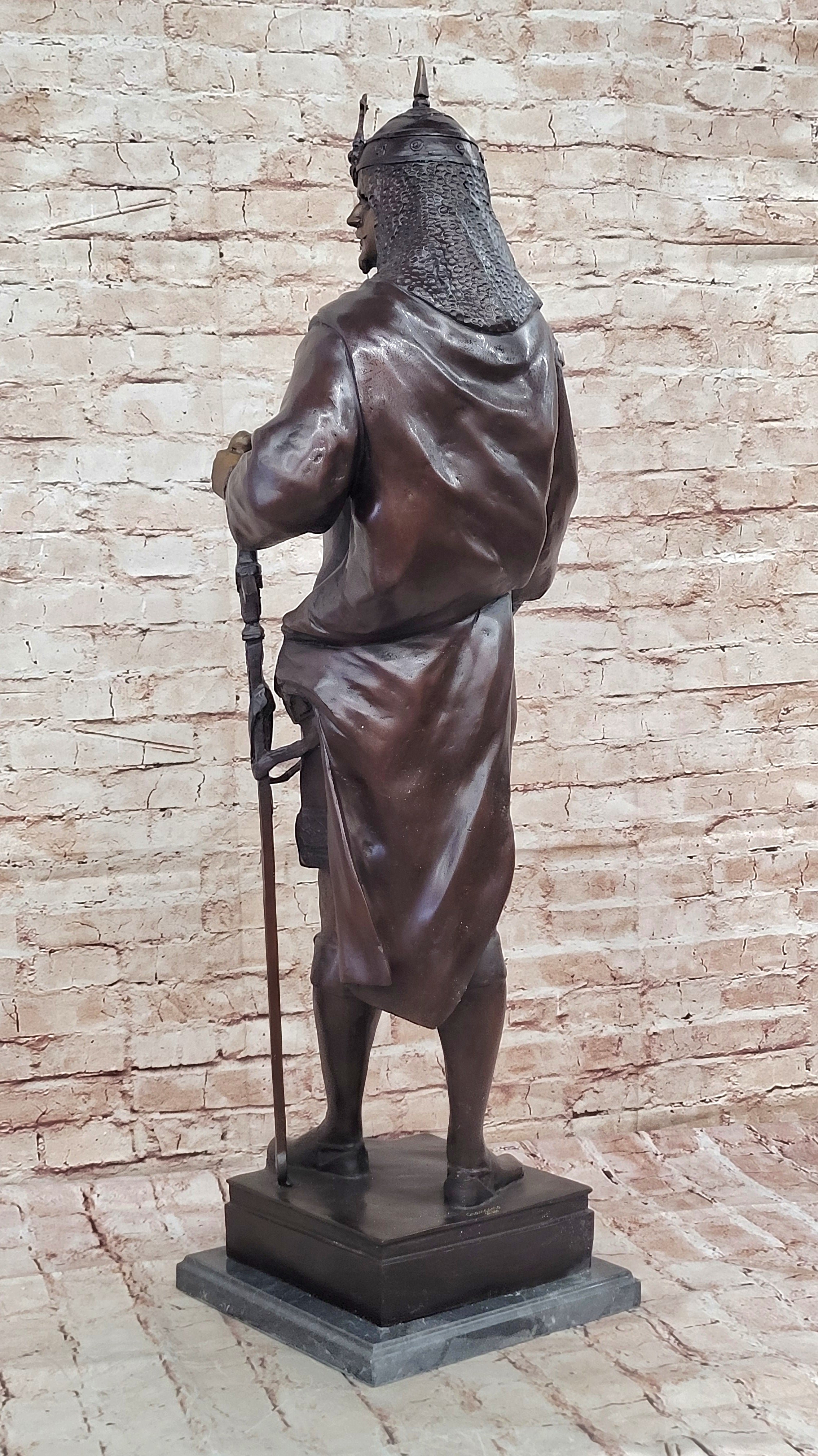 Art Deco Style Persian King Massive Bronze Sculpture Han Made Hot Cast Statue