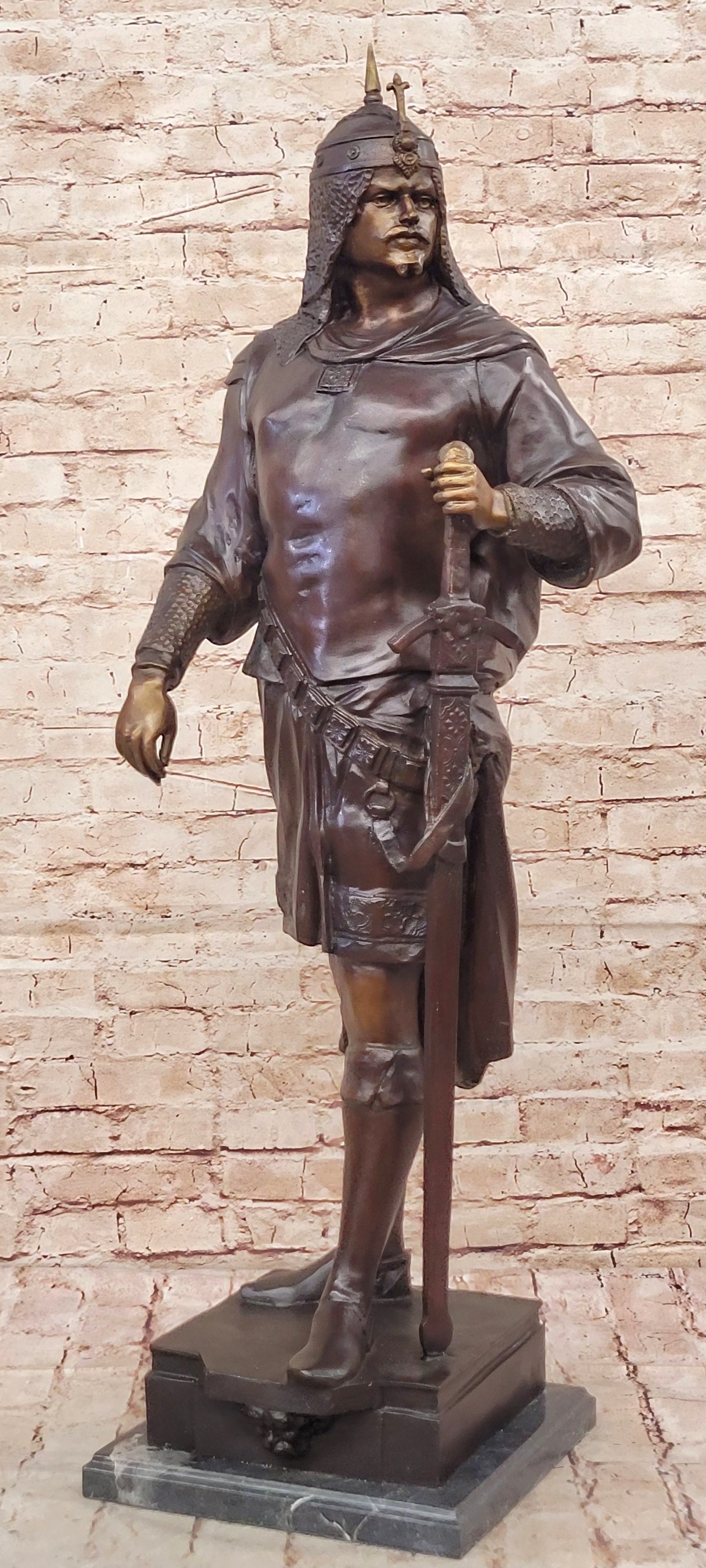 Art Deco Style Persian King Massive Bronze Sculpture Han Made Hot Cast Statue