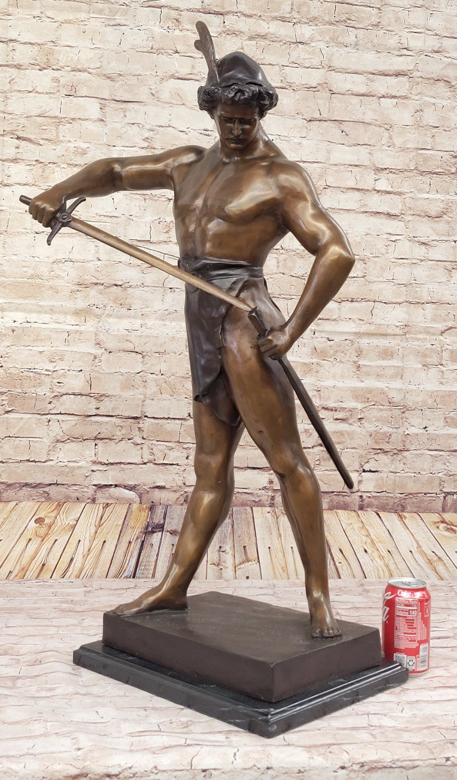 Historical Persia Prince Warrior Knight Marble Bronze Sculpture Statue Figure