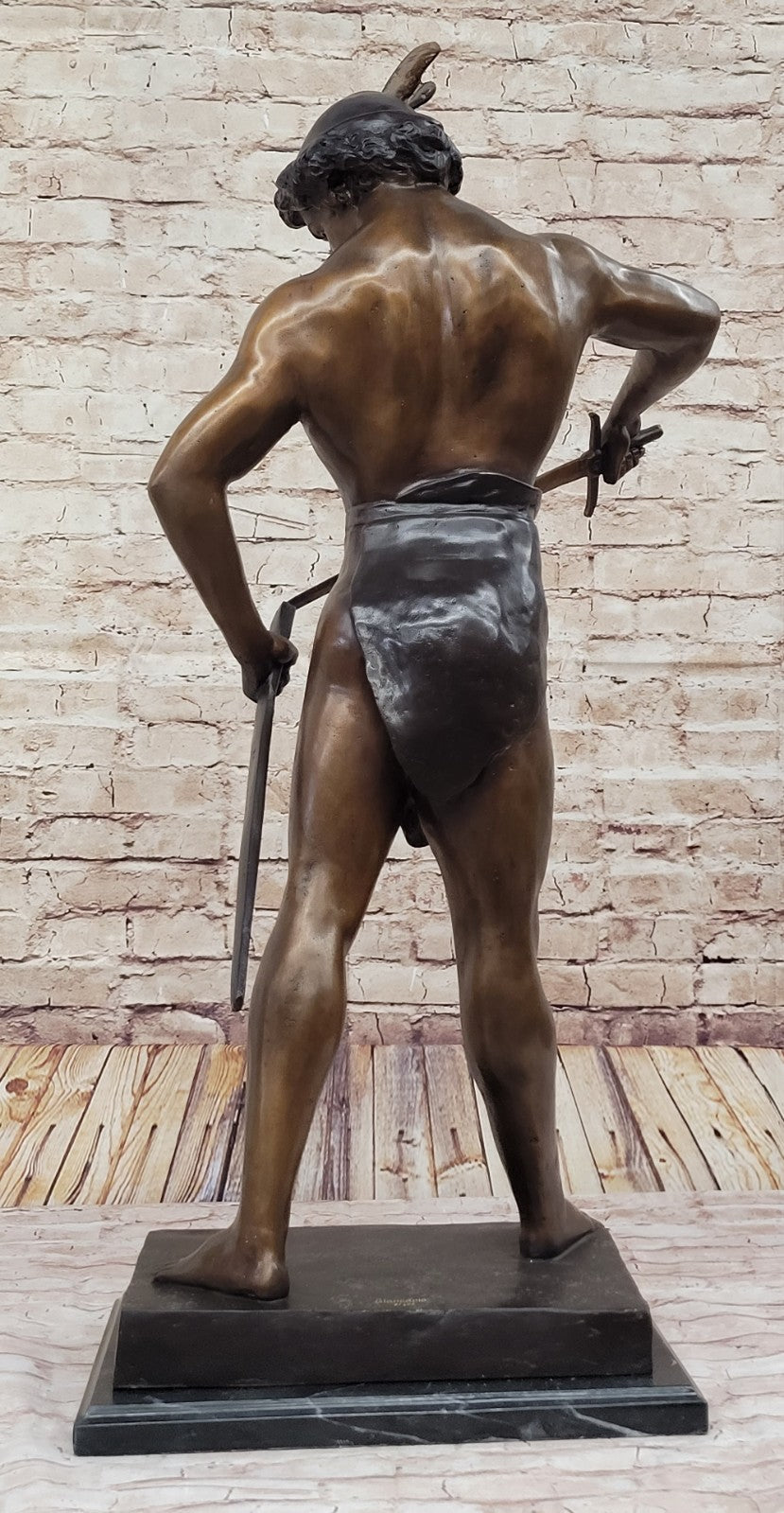 Historical Persia Prince Warrior Knight Marble Bronze Sculpture Statue Figure