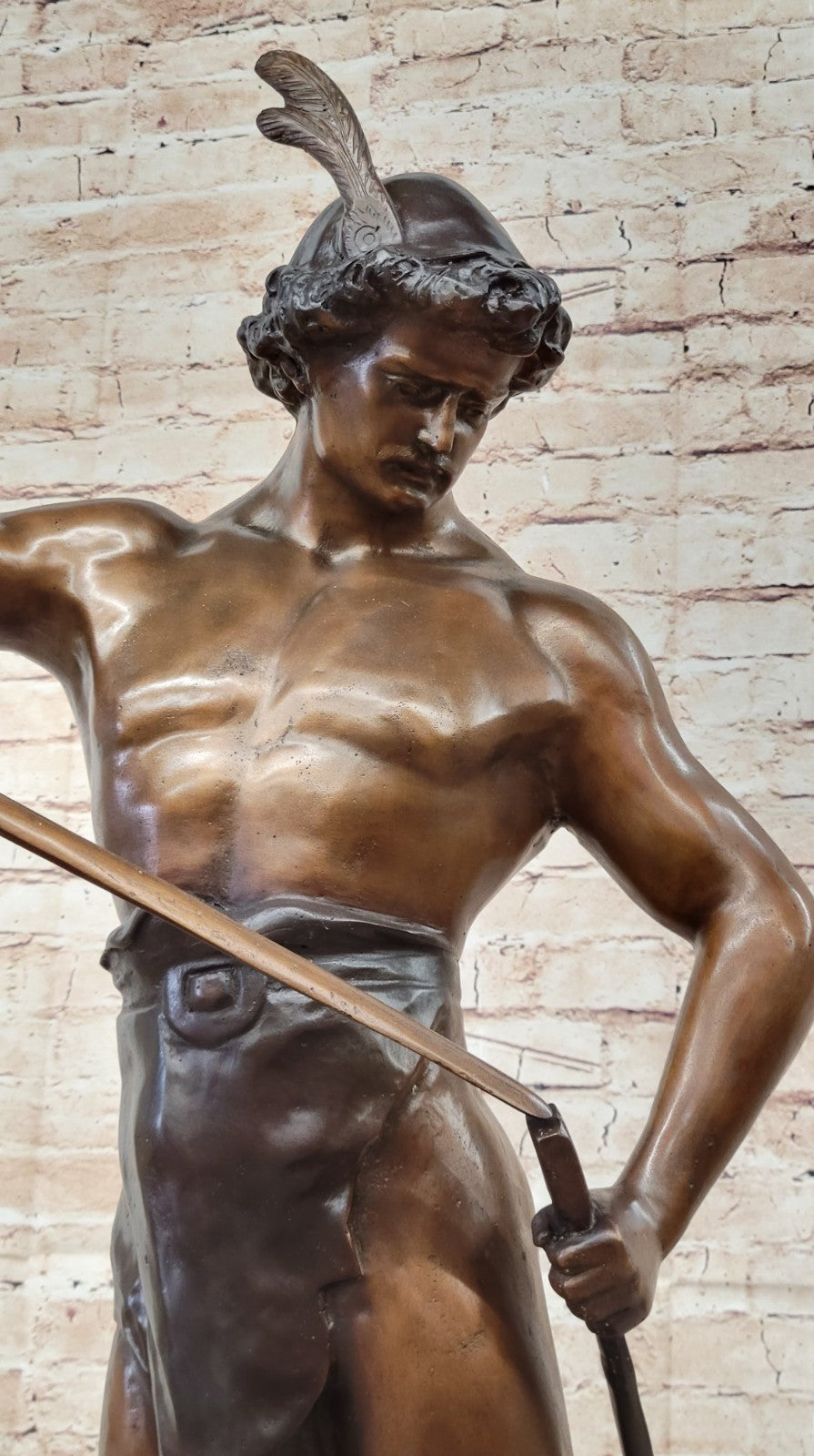 Historical Persia Prince Warrior Knight Marble Bronze Sculpture Statue Figure