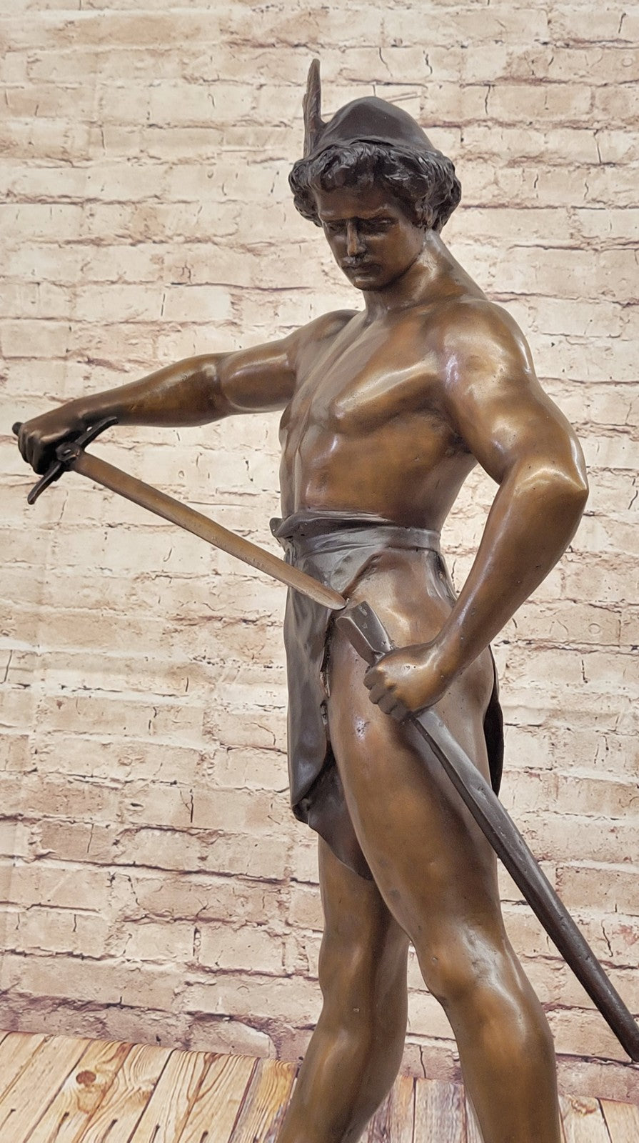 Historical Persia Prince Warrior Knight Marble Bronze Sculpture Statue Figure