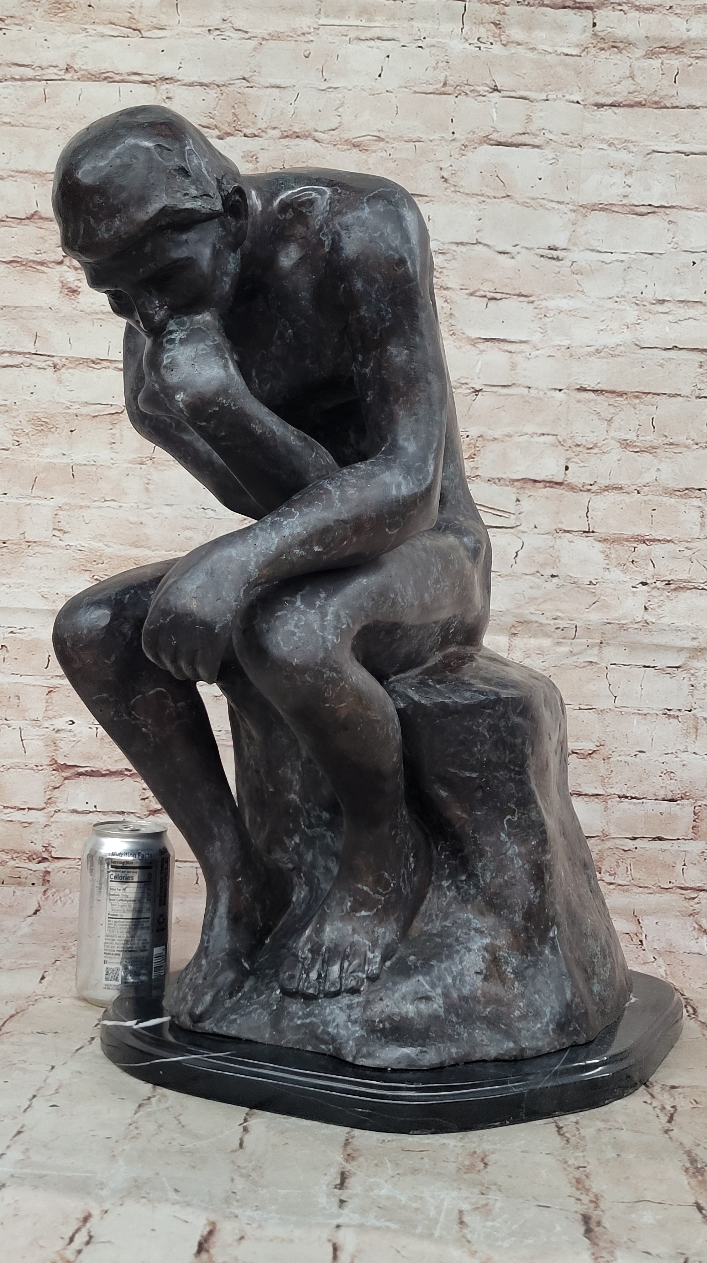 Bronze Sculpture Extra Large Classic Rodin Thinker HotCast Museum Quality Figure