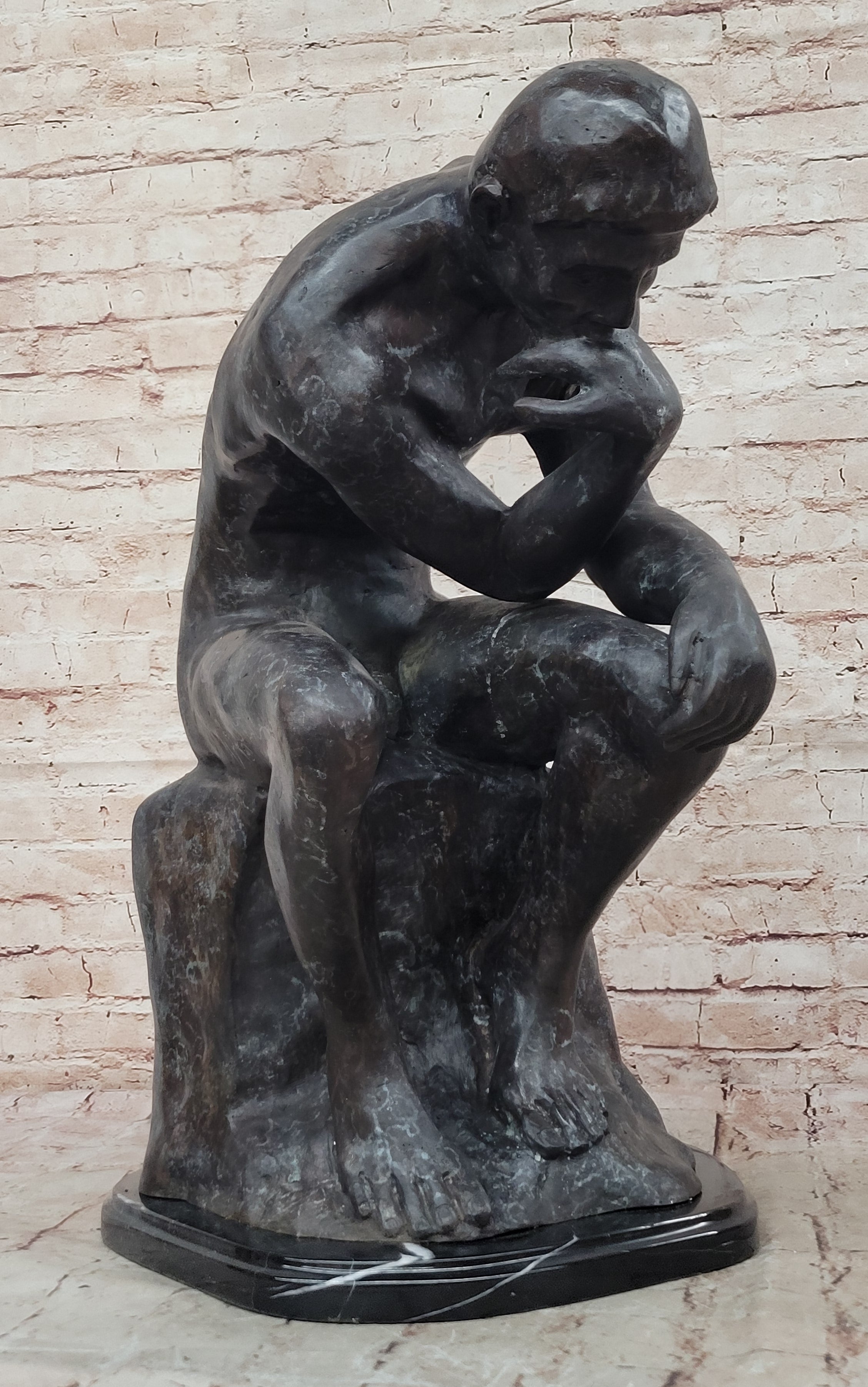 Bronze Sculpture Extra Large Classic Rodin Thinker HotCast Museum Quality Figure