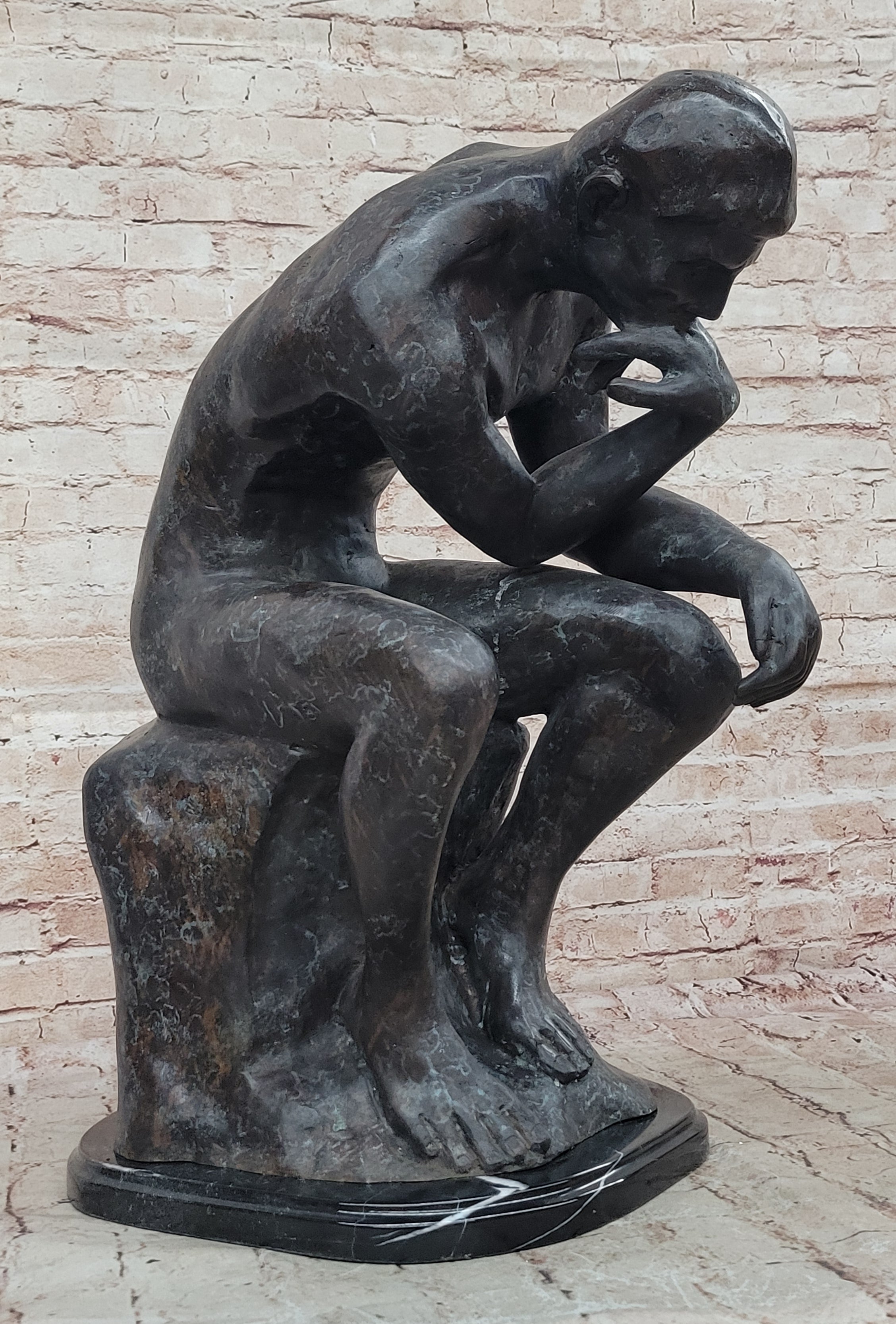 Bronze Sculpture Extra Large Classic Rodin Thinker HotCast Museum Quality Figure