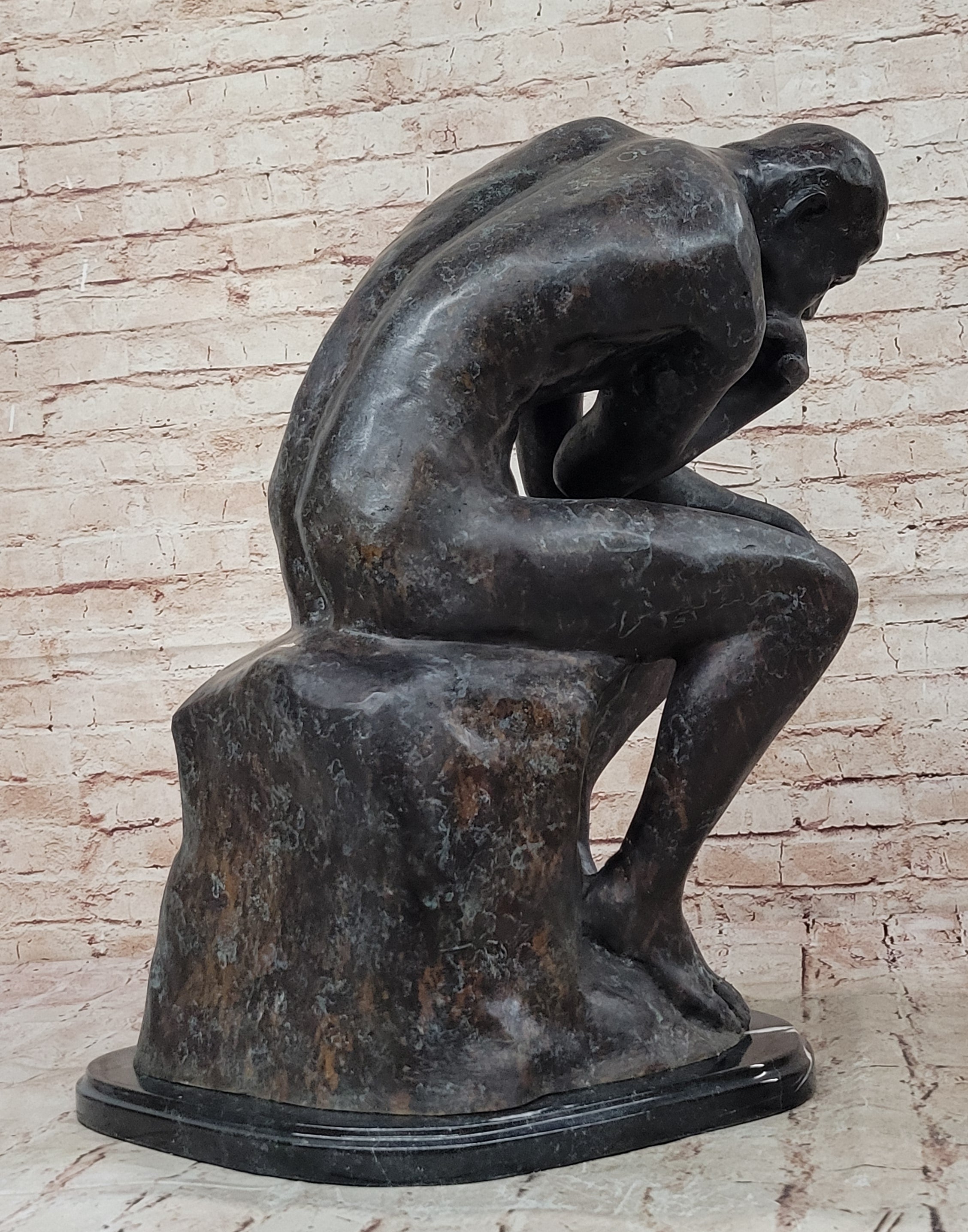 Bronze Sculpture Extra Large Classic Rodin Thinker HotCast Museum Quality Figure