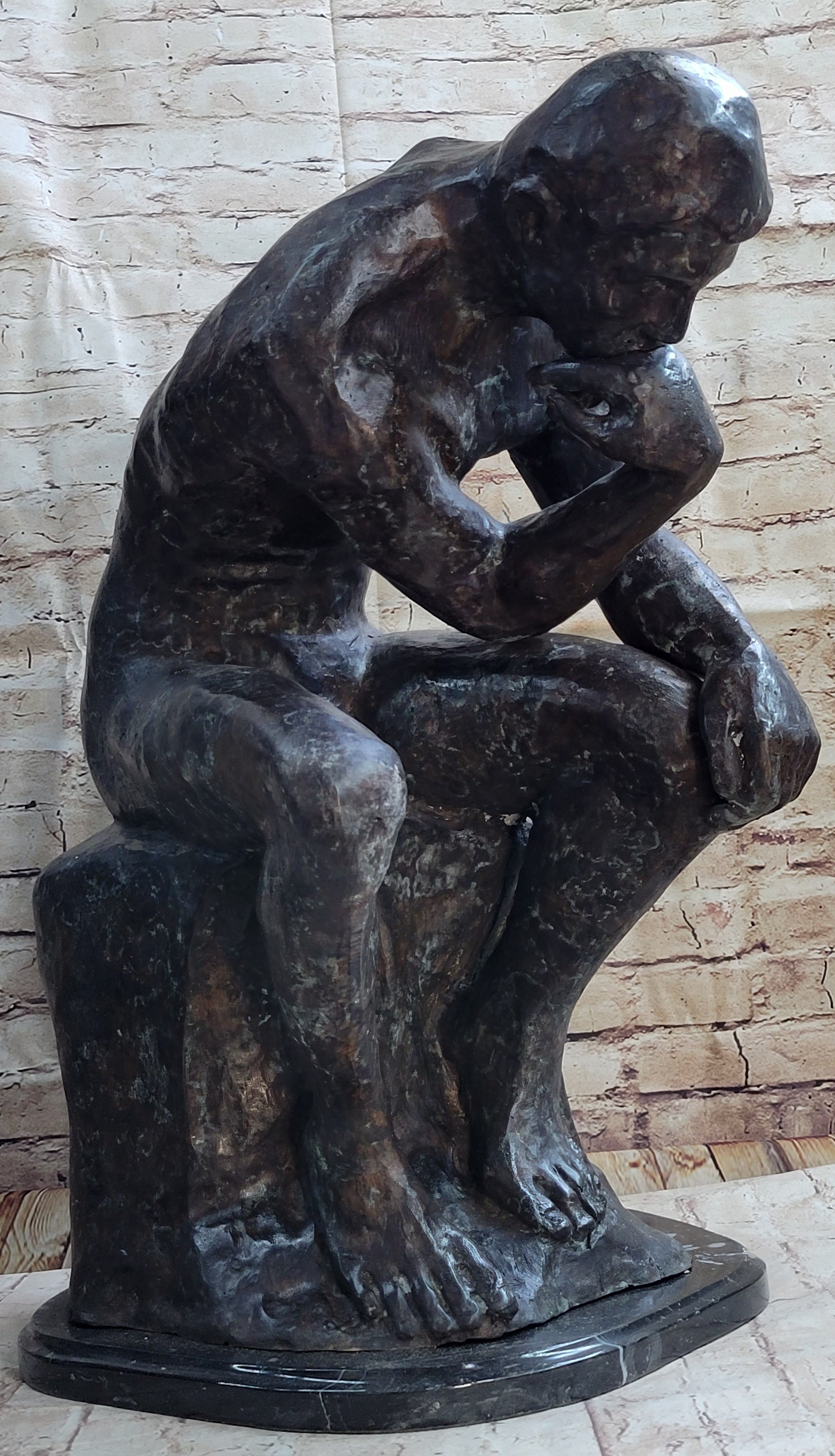 Bronze Sculpture Extra Large Classic Rodin Thinker HotCast Museum Quality Figure