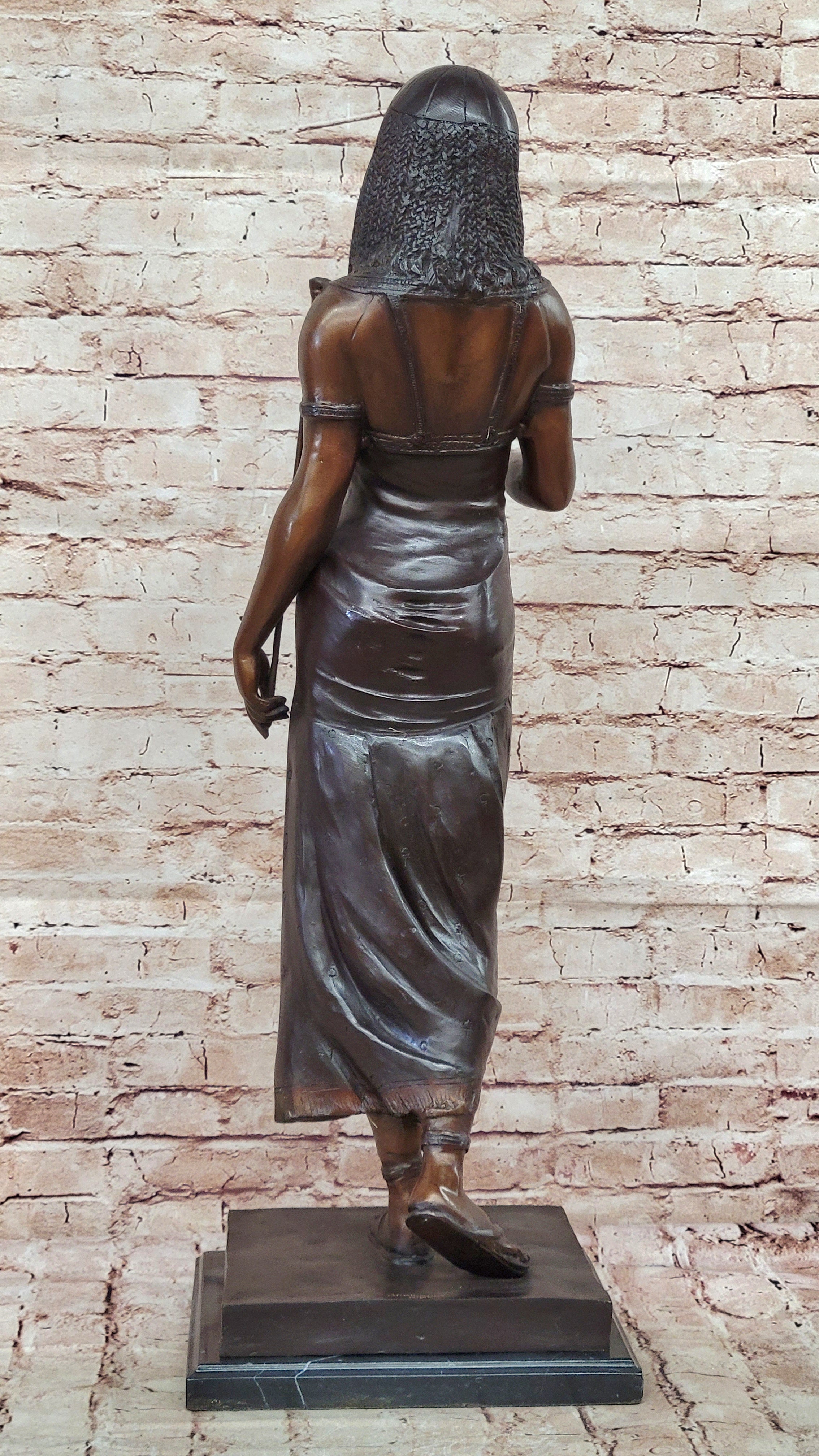 Collectible 34" Egyptian Queen of The Classic Bronze Masterpiece Artwork