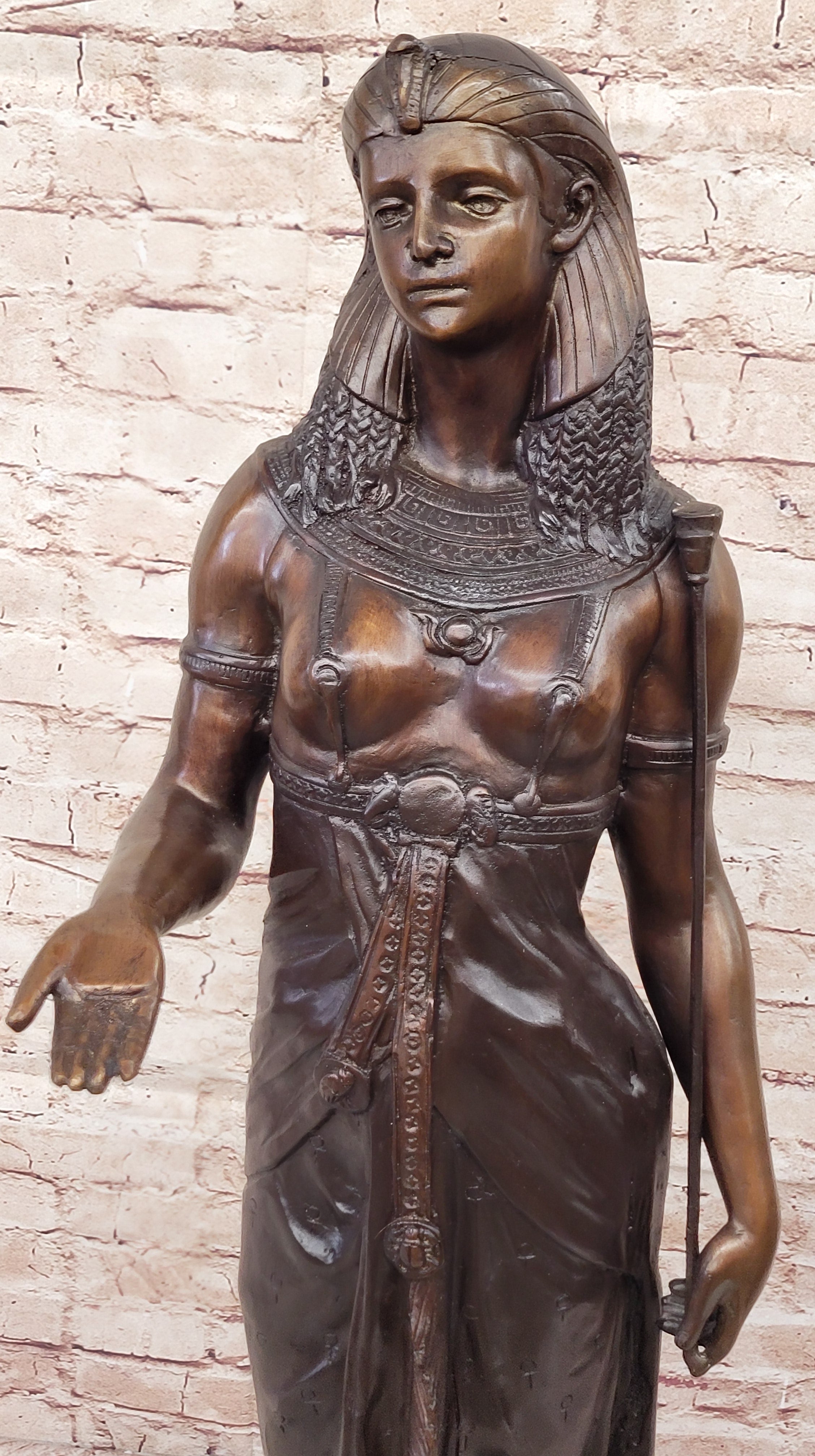 Collectible 34" Egyptian Queen of The Classic Bronze Masterpiece Artwork