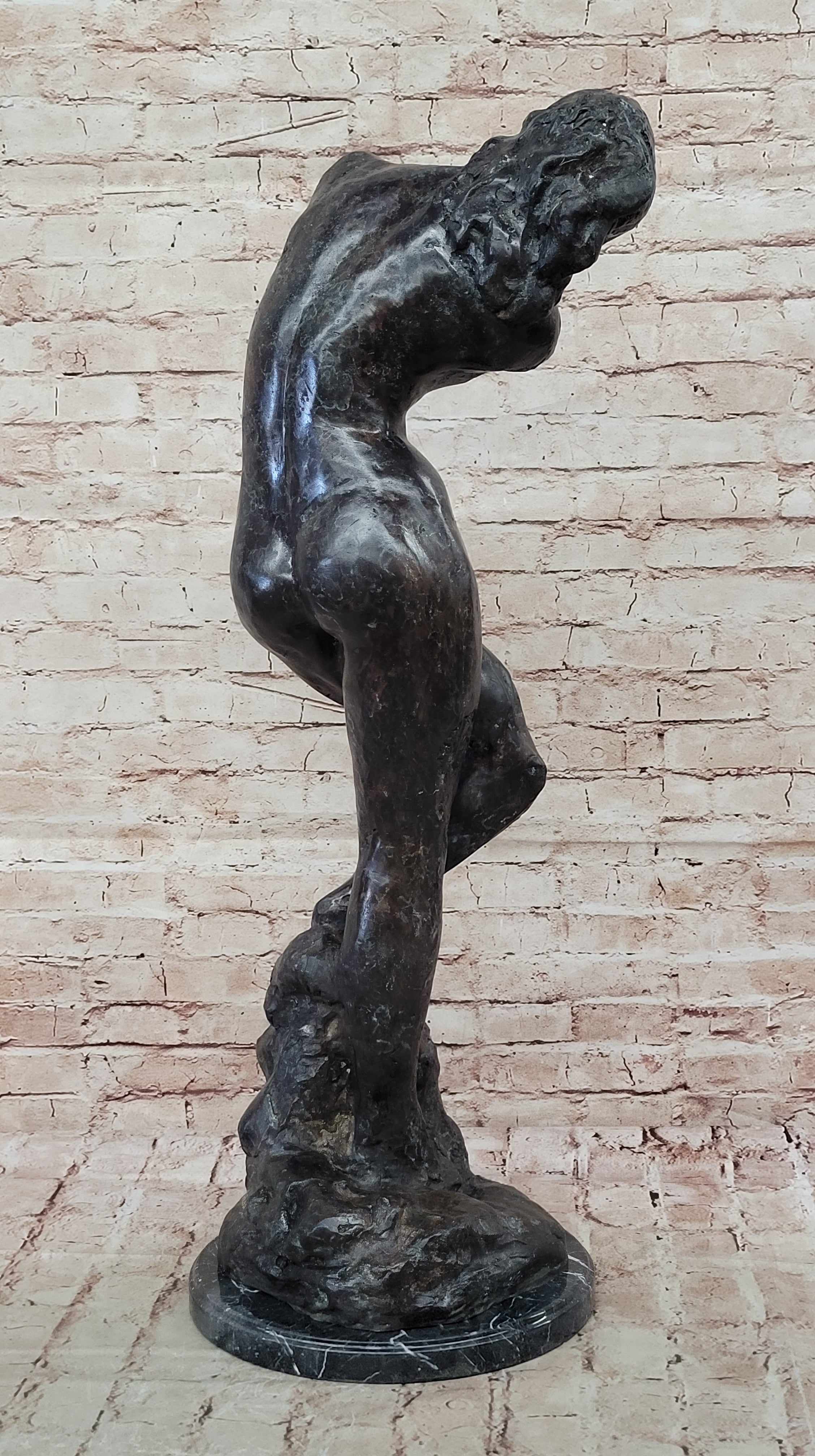 Handcrafted Detailed Female Torso By French Artist Rodin Bronze Sculpture Statue