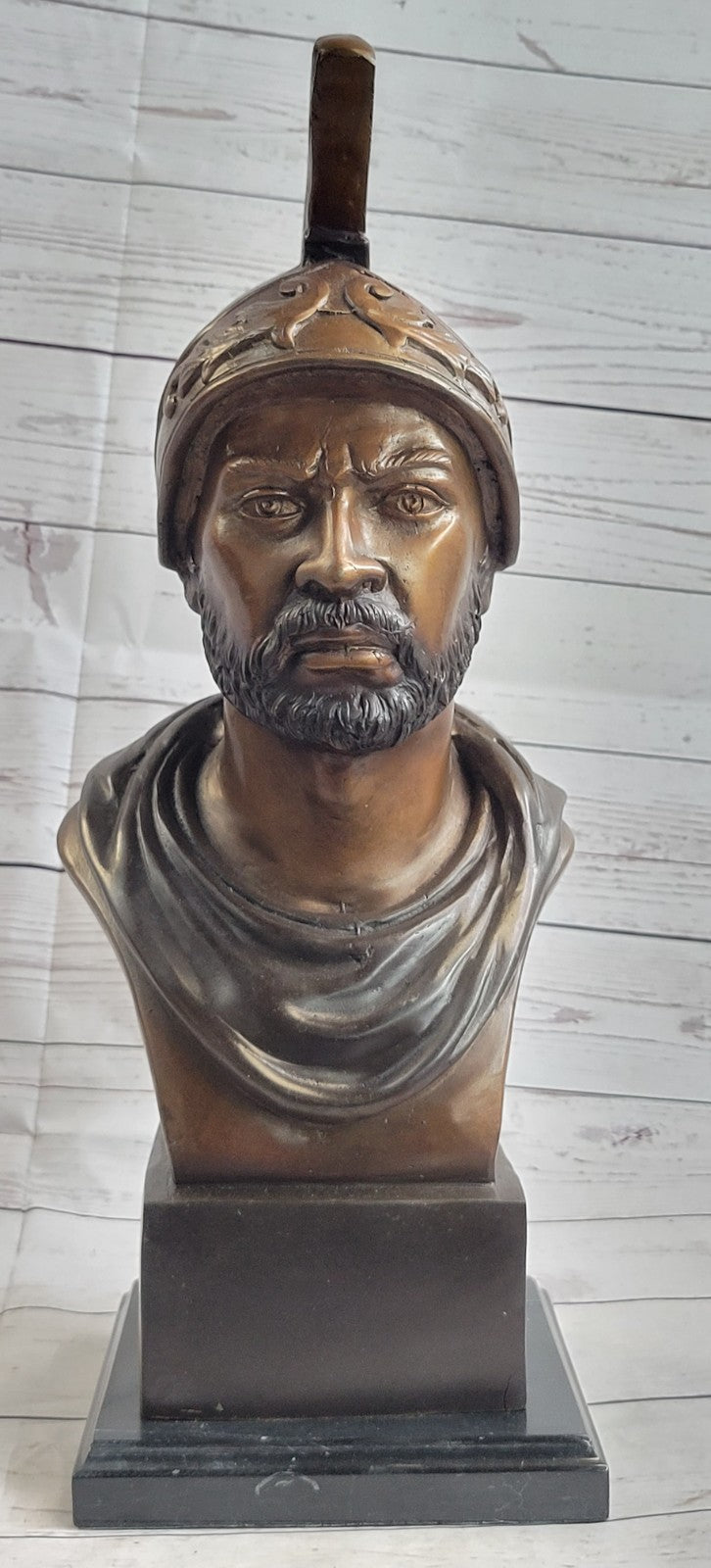 Detailed Handcrafted Spartan Roman Soldier Warrior Bronze Stature Verdi Gift