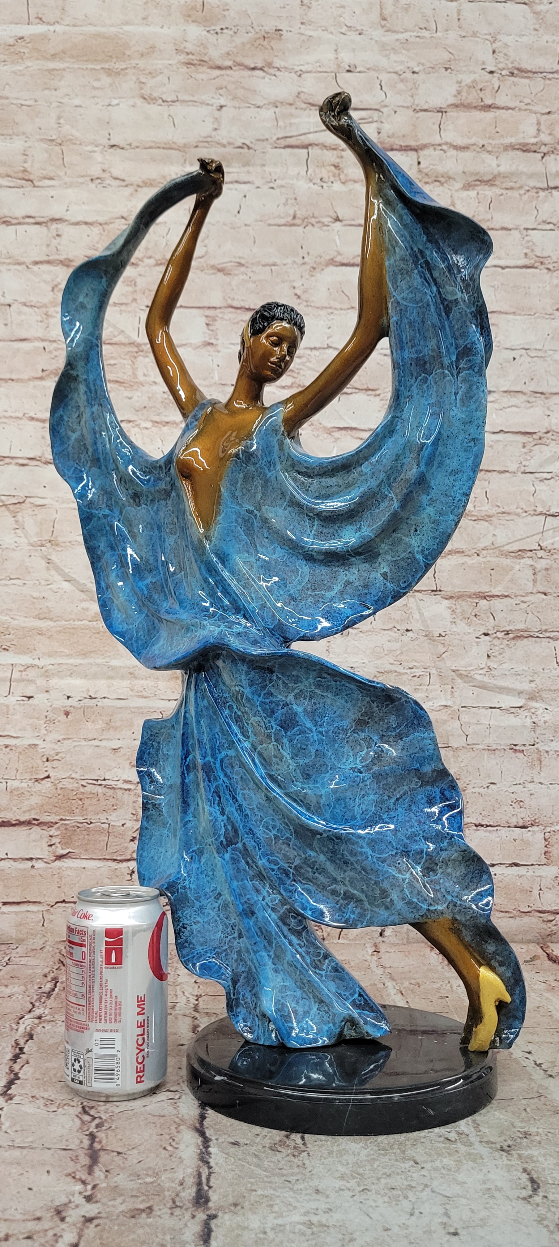 Dancer Sexy Girl Figure Flamenco Large Rare Handcrafted Bronze Sculpture Art T