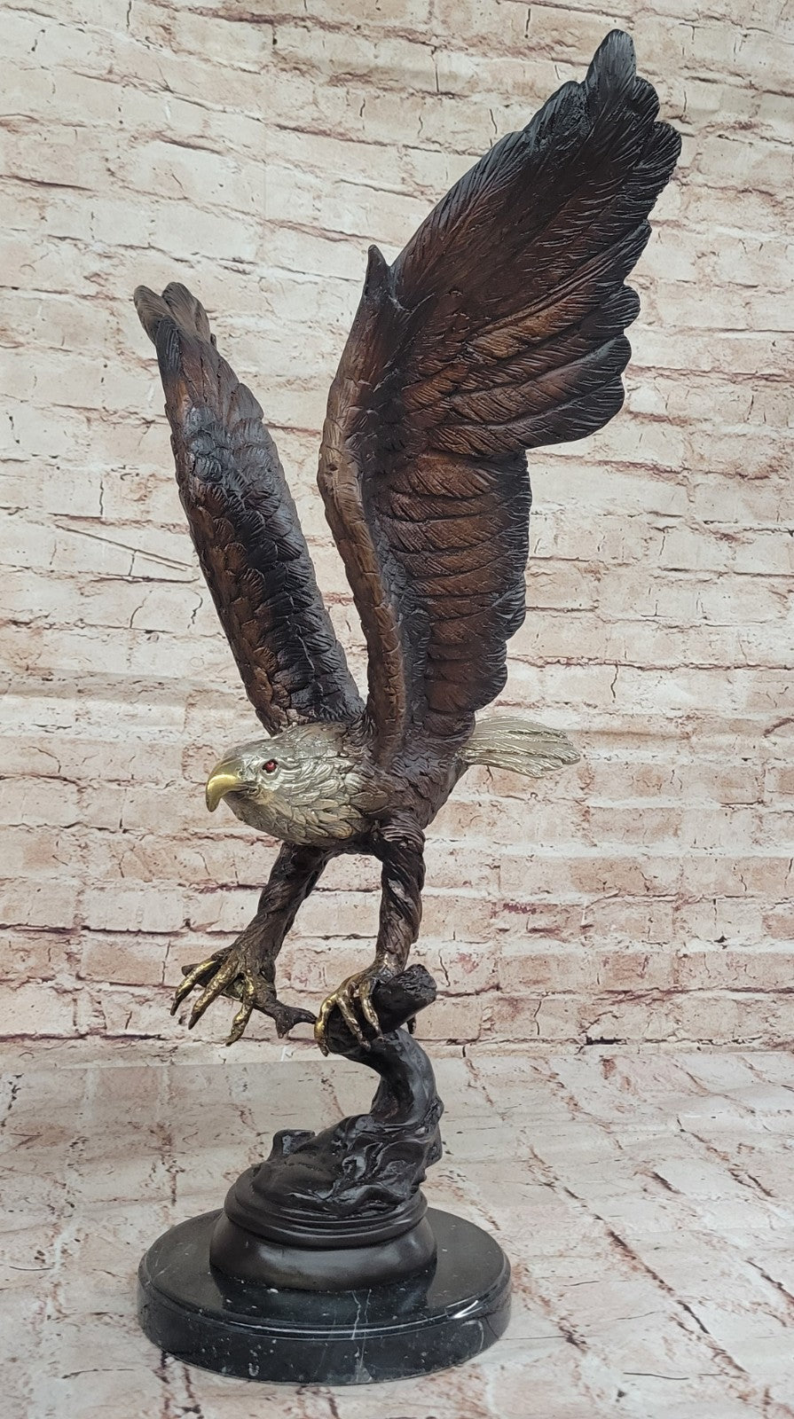 Collectible Statue bronze sculpture Signed Original Art Deco Large Eagle Figure