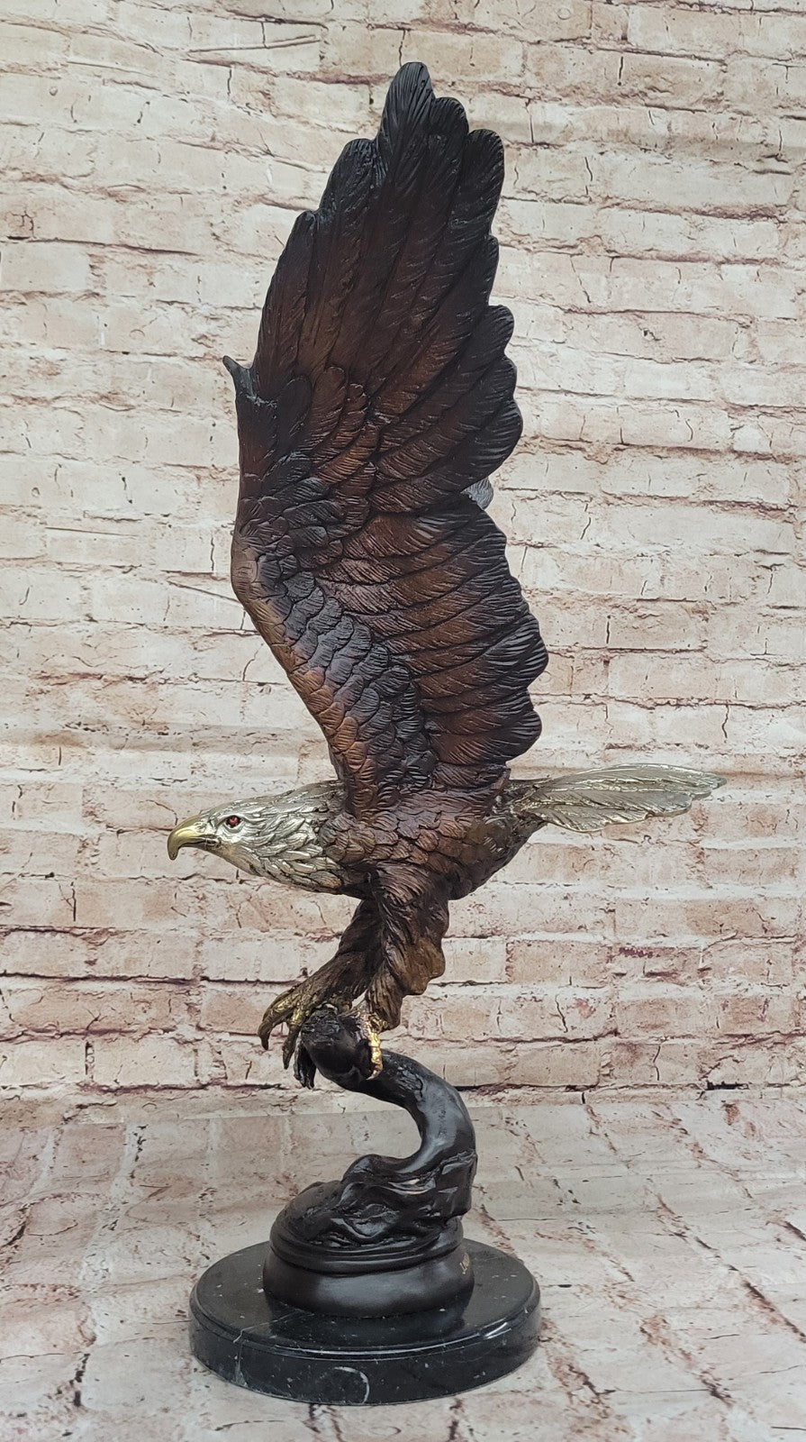 Collectible Statue bronze sculpture Signed Original Art Deco Large Eagle Figure