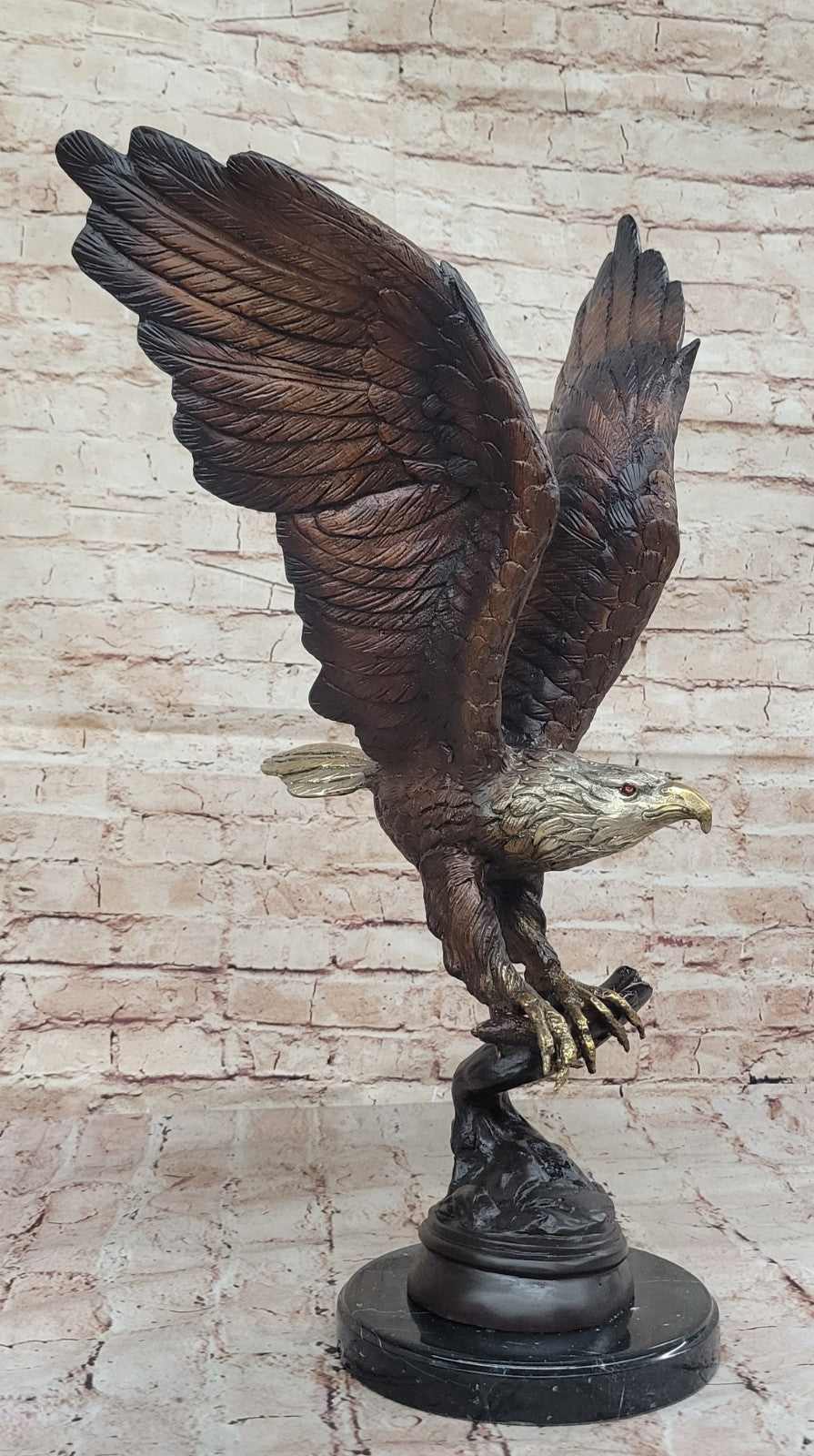 Collectible Statue bronze sculpture Signed Original Art Deco Large Eagle Figure