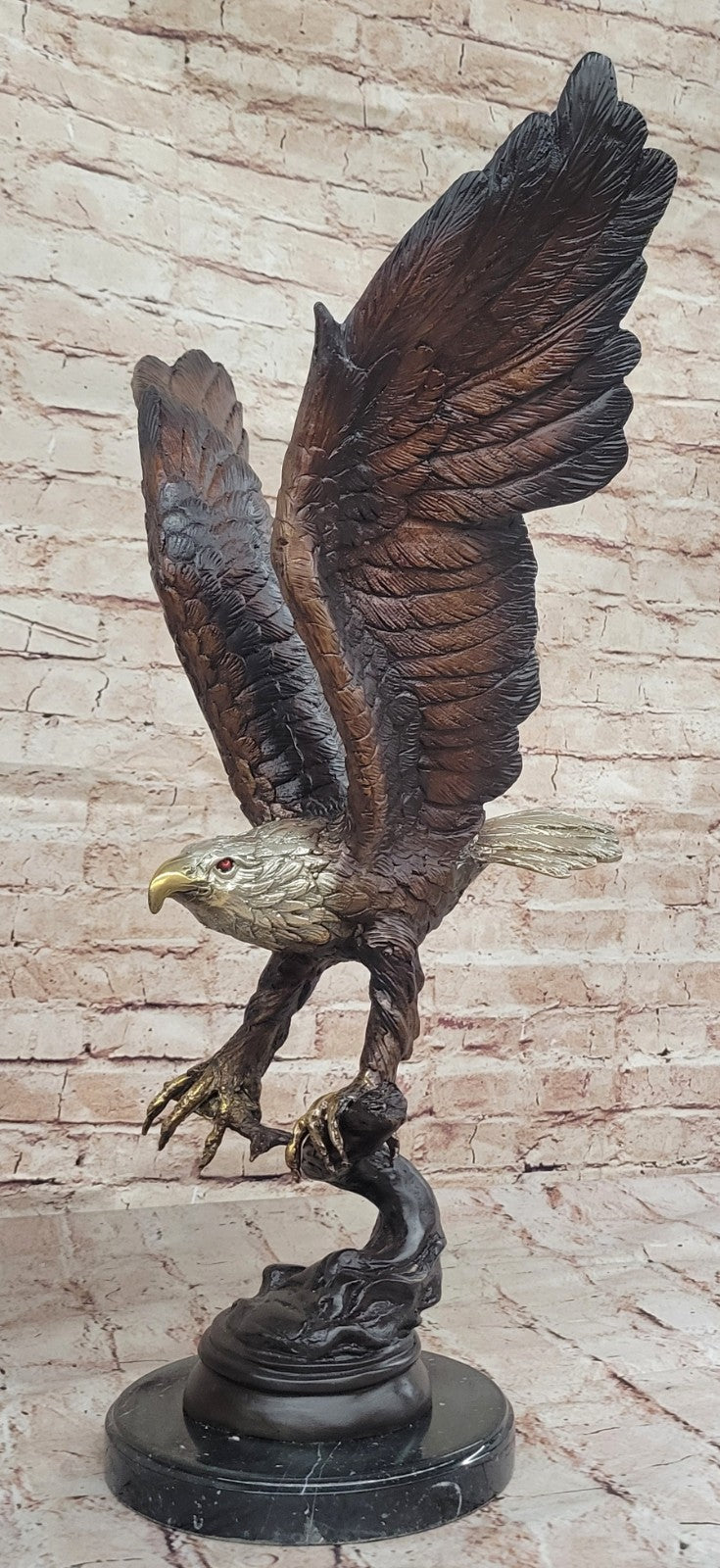 Collectible Statue bronze sculpture Signed Original Art Deco Large Eagle Figure