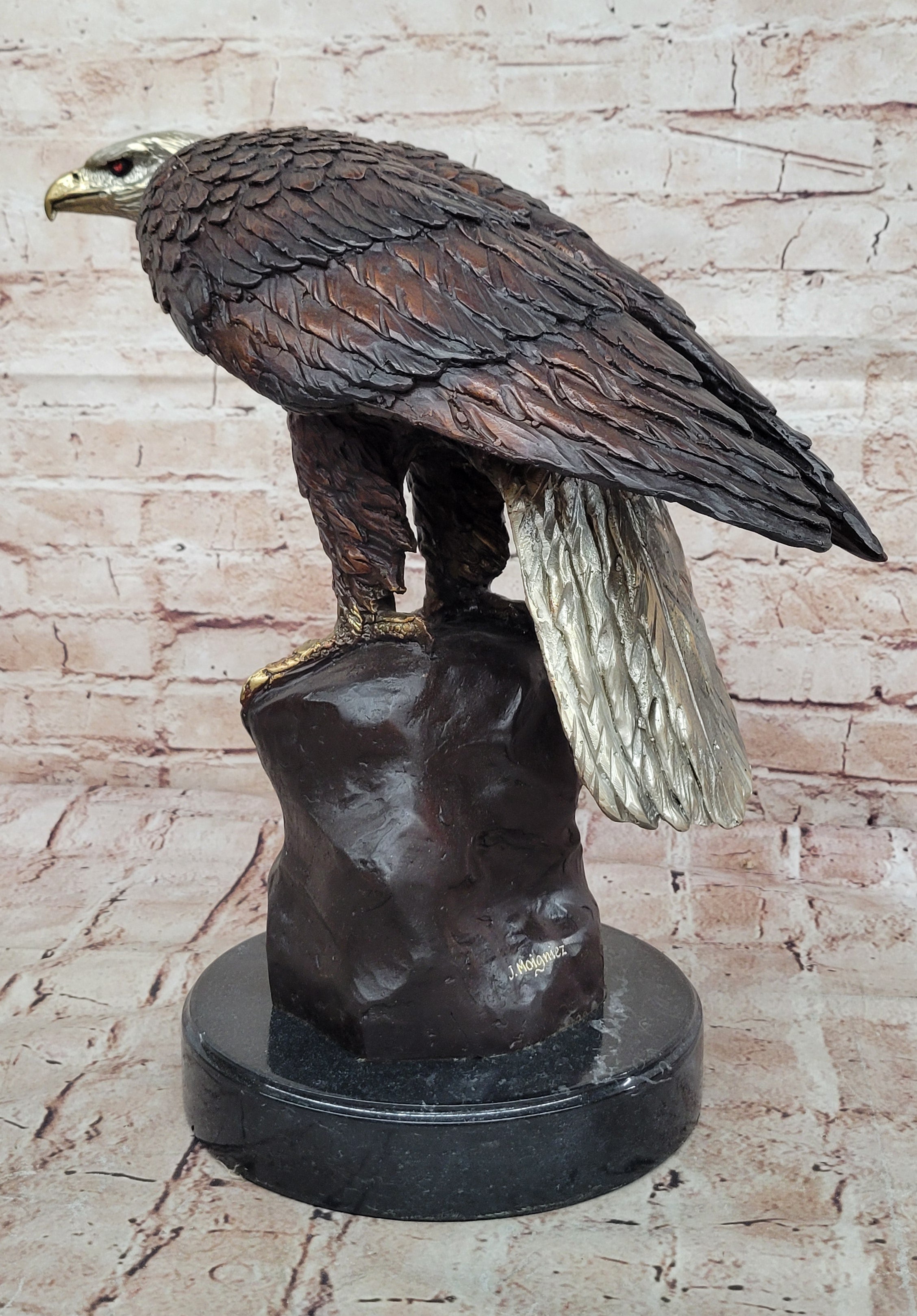 Art Deco Home Cabin Decor American Bald Eagle Multiple Color Patina Bronze SALE