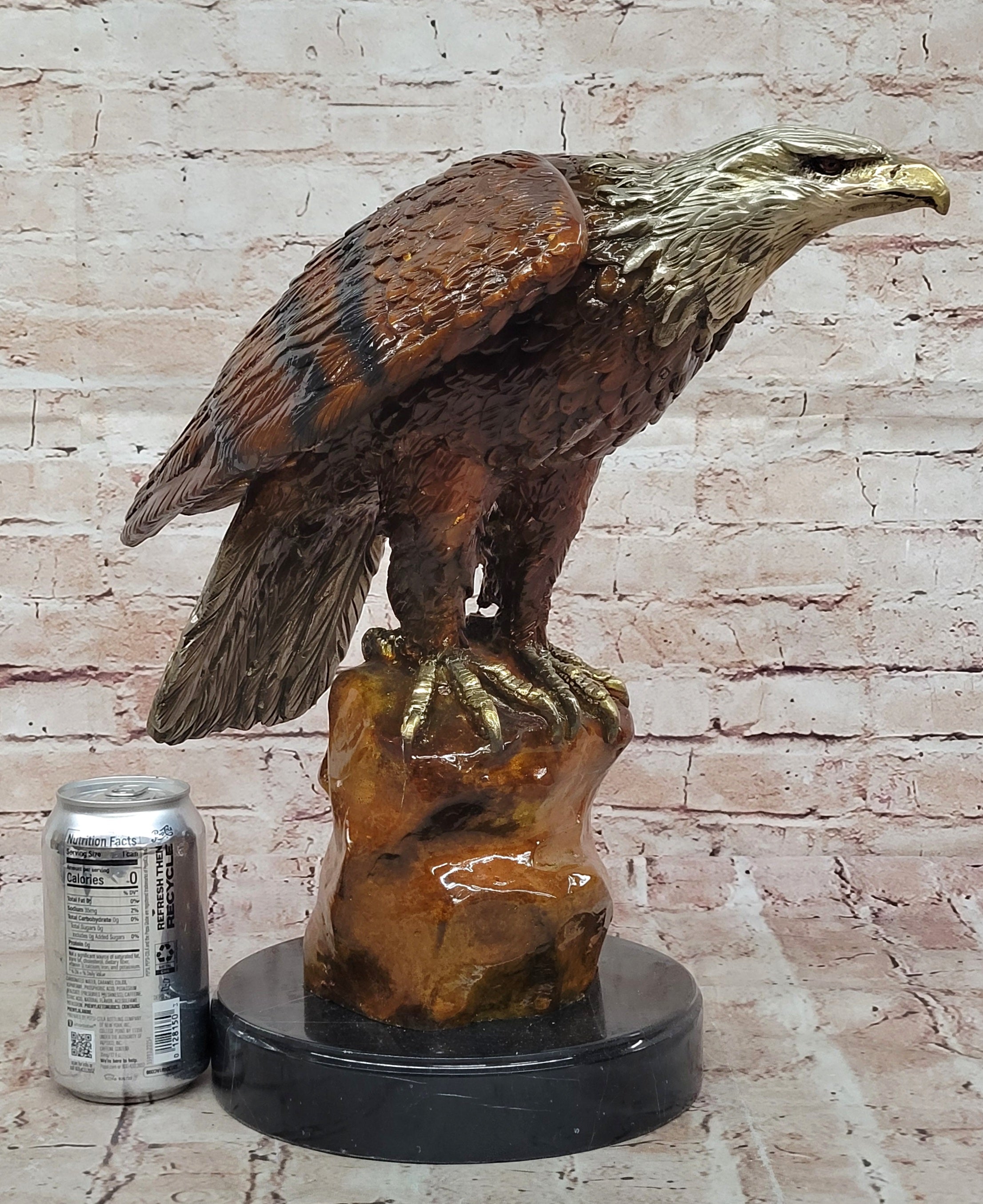 Bronze Sculpture Hand Made Statue Original Life Size American Bald Eagle Bronze