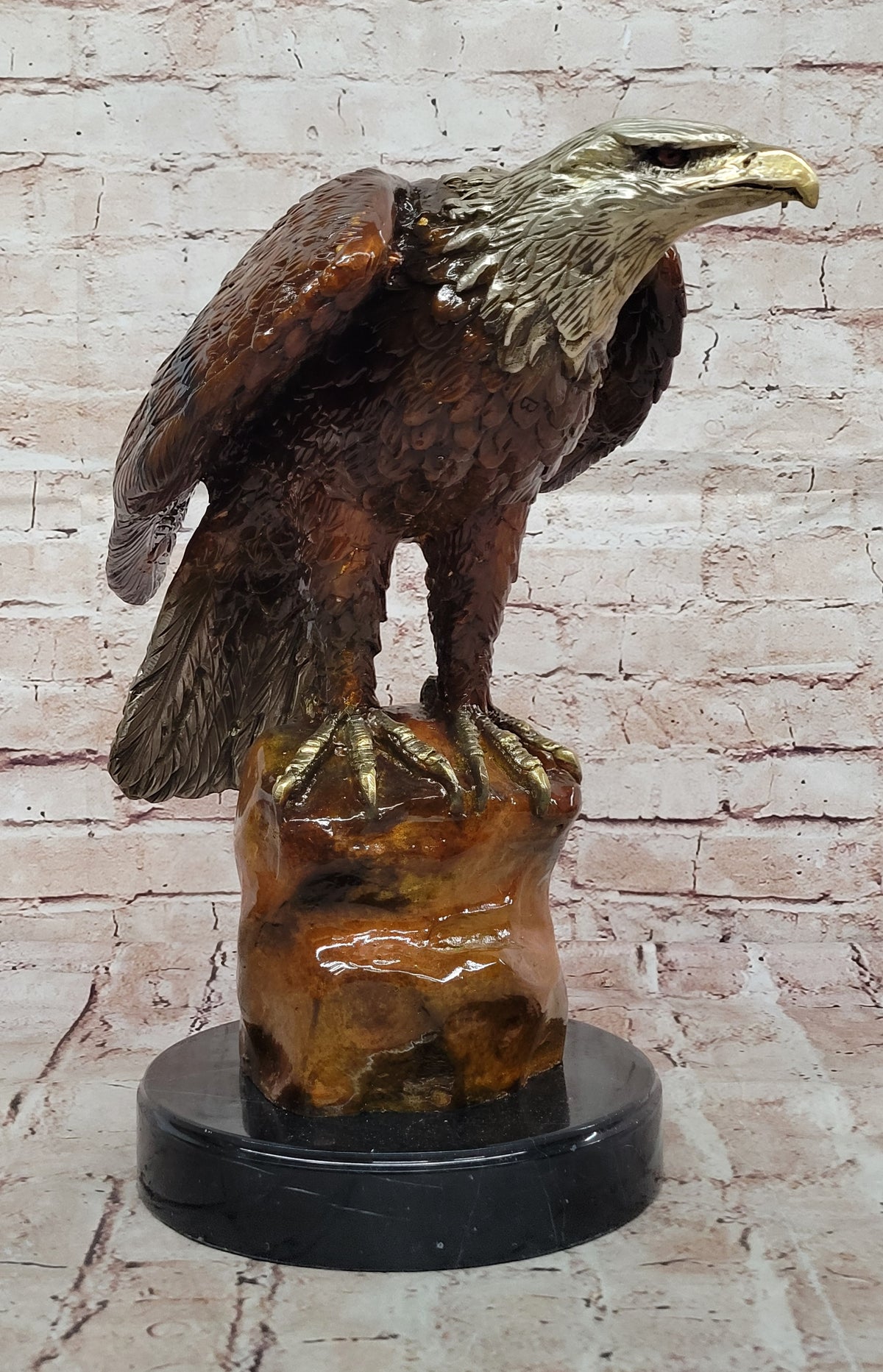 Bronze Sculpture Hand Made Statue Original Life Size American Bald Eagle Bronze