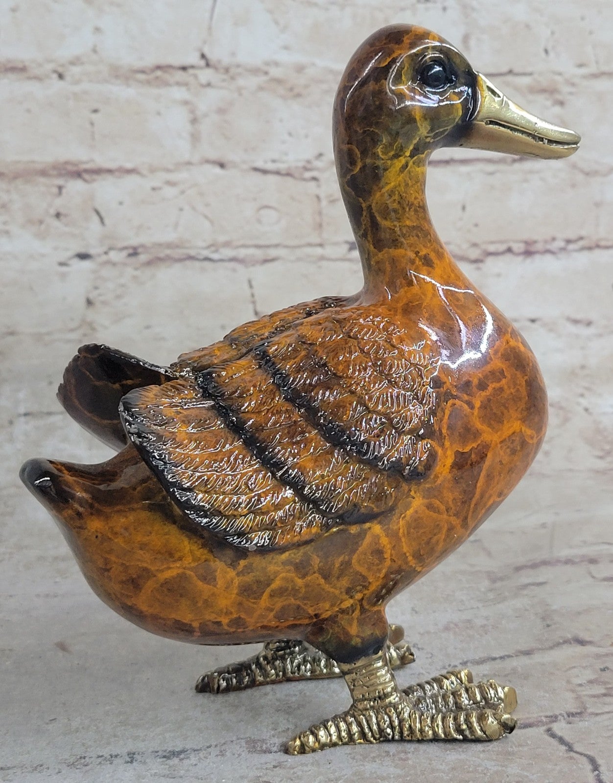European Made Bronze Solid Brass Figurine Duck Iron Work Miniature Artwork Deal