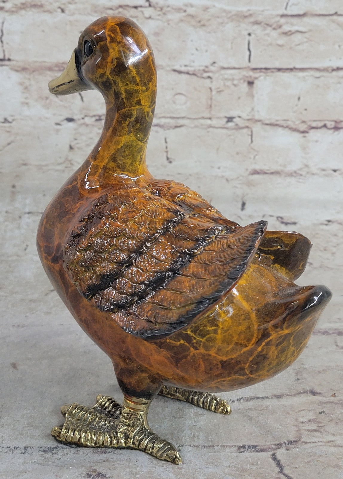 European Made Bronze Solid Brass Figurine Duck Iron Work Miniature Artwork Deal