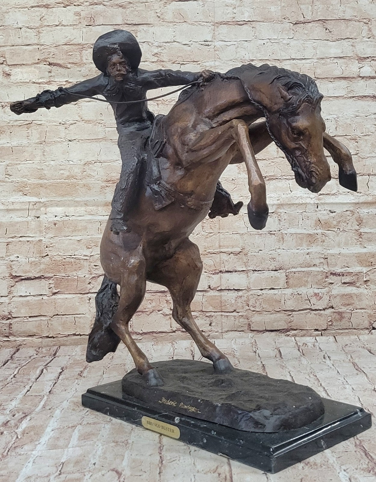 Extra Large Frederick Remington Wooly Hot Cast Classic Artwork Bronze Sculpture
