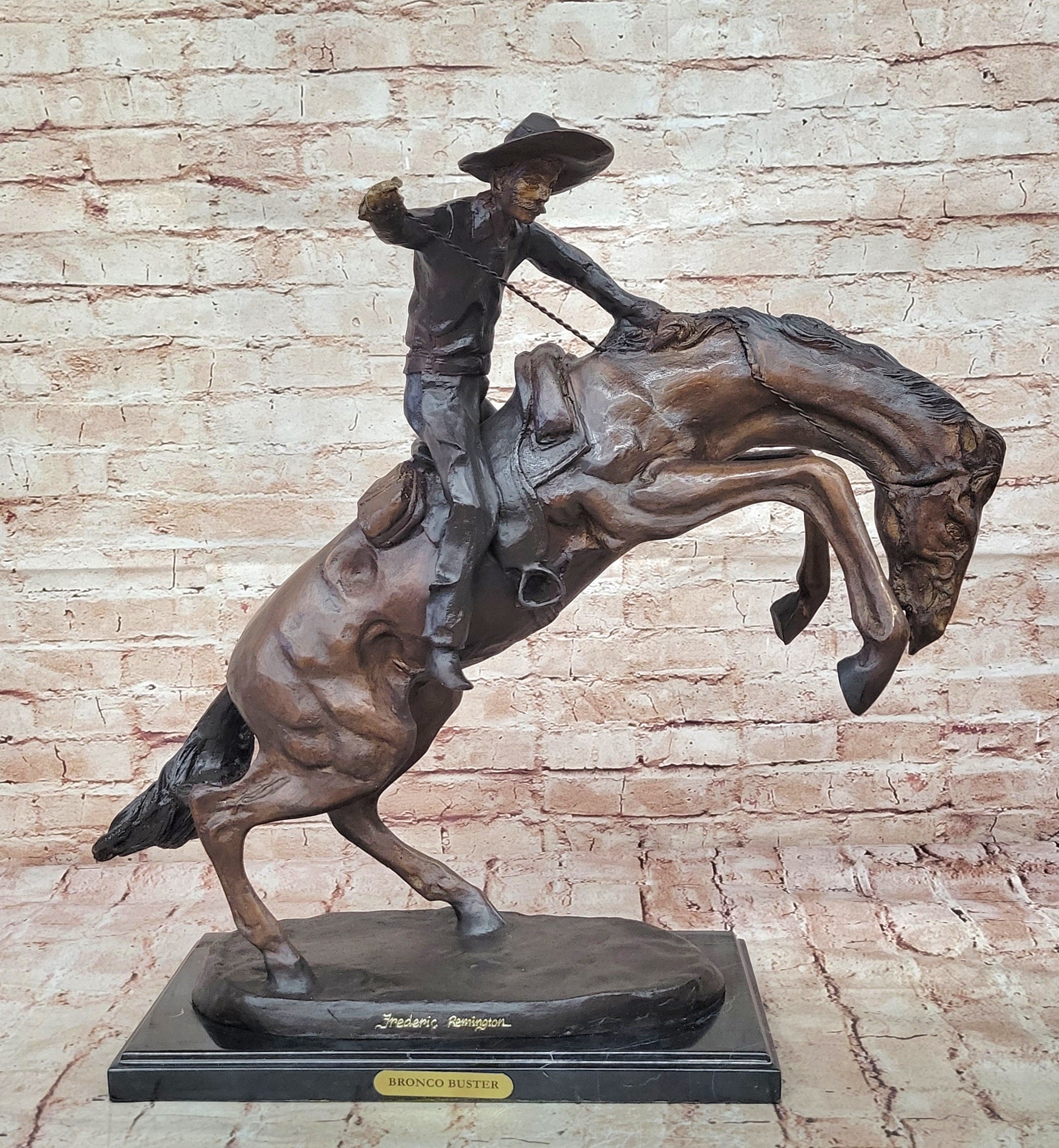 Bronze Sculpture White House Oval Office Bronco Buster by Remington Hot Cast Art