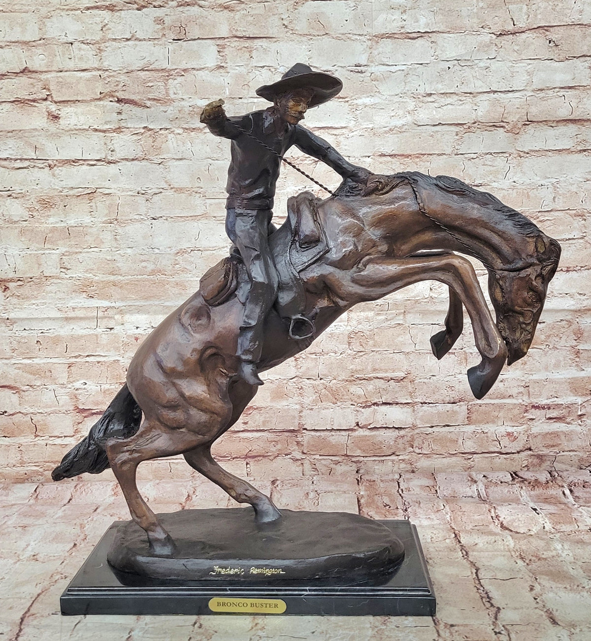 Bronze Sculpture White House Oval Office Bronco Buster by Remington Hot Cast Art