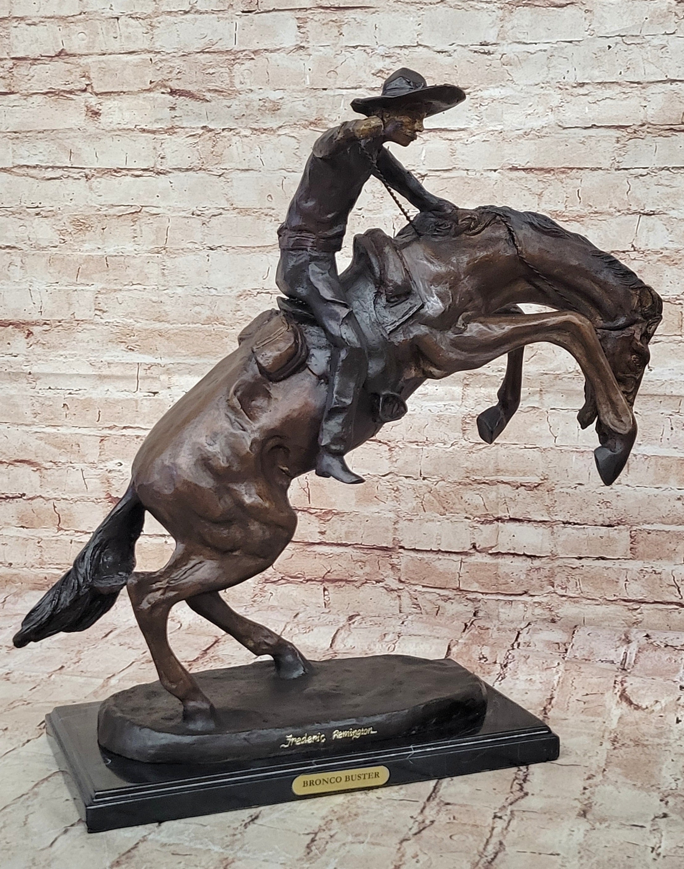 Bronze Sculpture White House Oval Office Bronco Buster by Remington Hot Cast Art