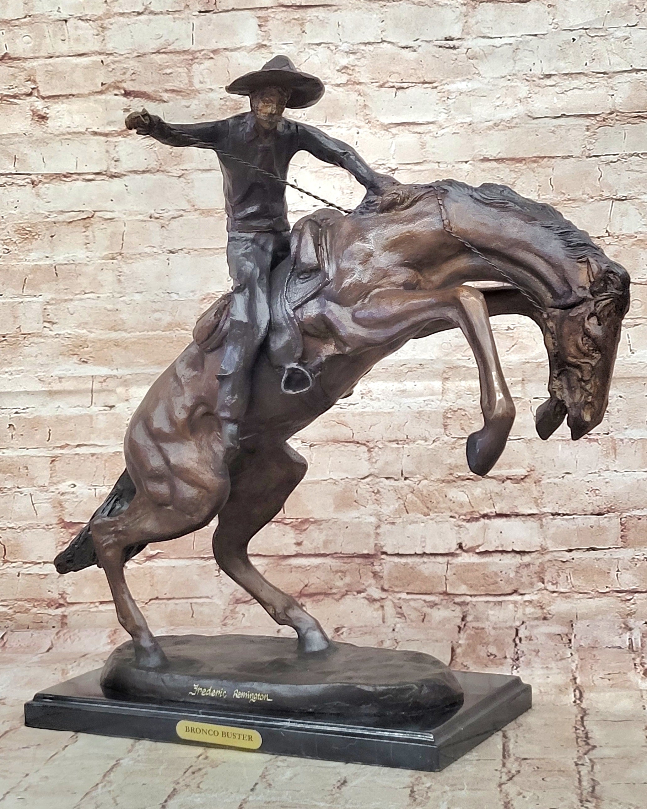 Bronze Sculpture White House Oval Office Bronco Buster by Remington Hot Cast Art