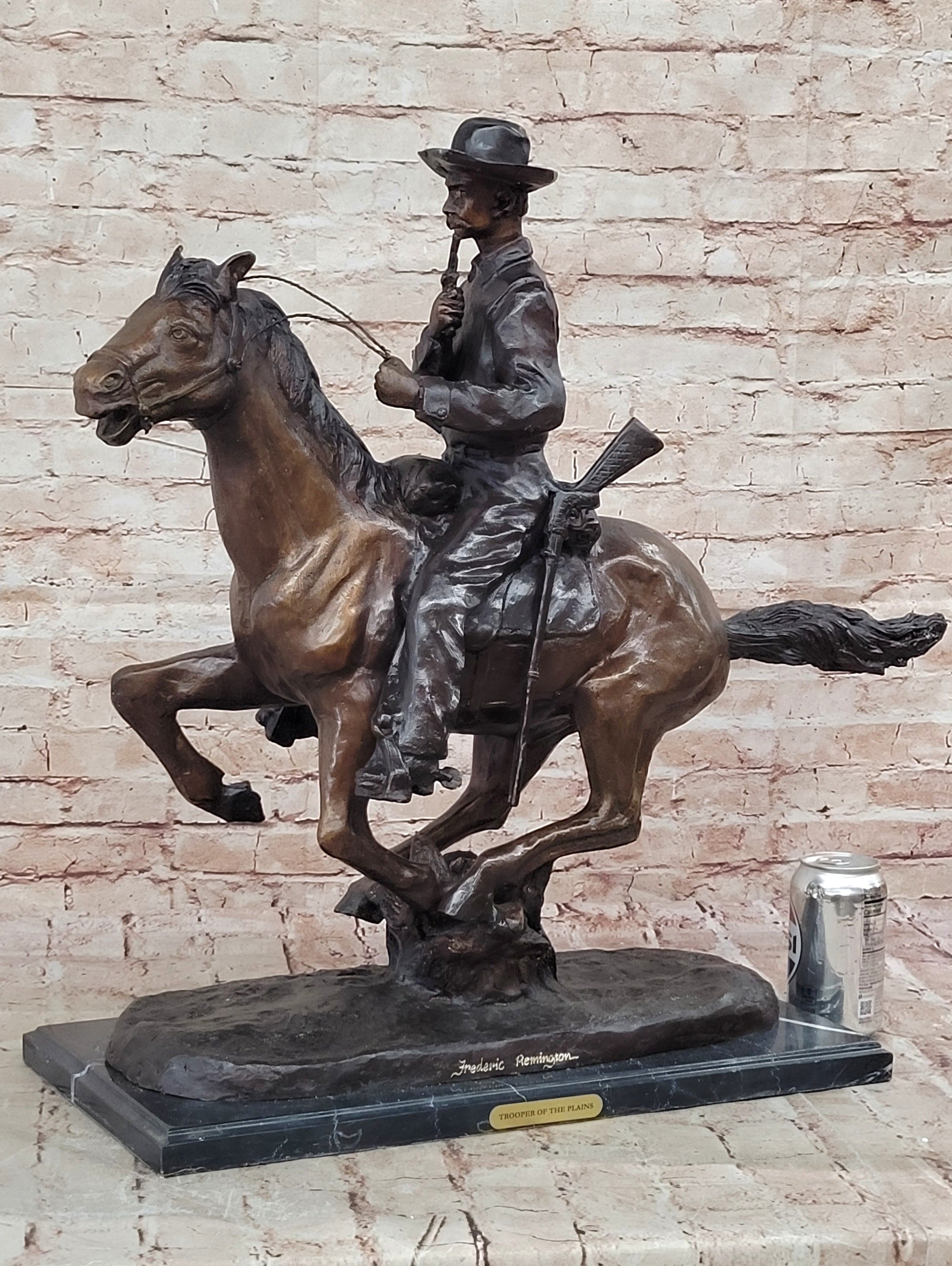 "TROOPER OF THE PLAINS" Bronze Reproduction Cavalry Soldier FREDRIC REMINGTON